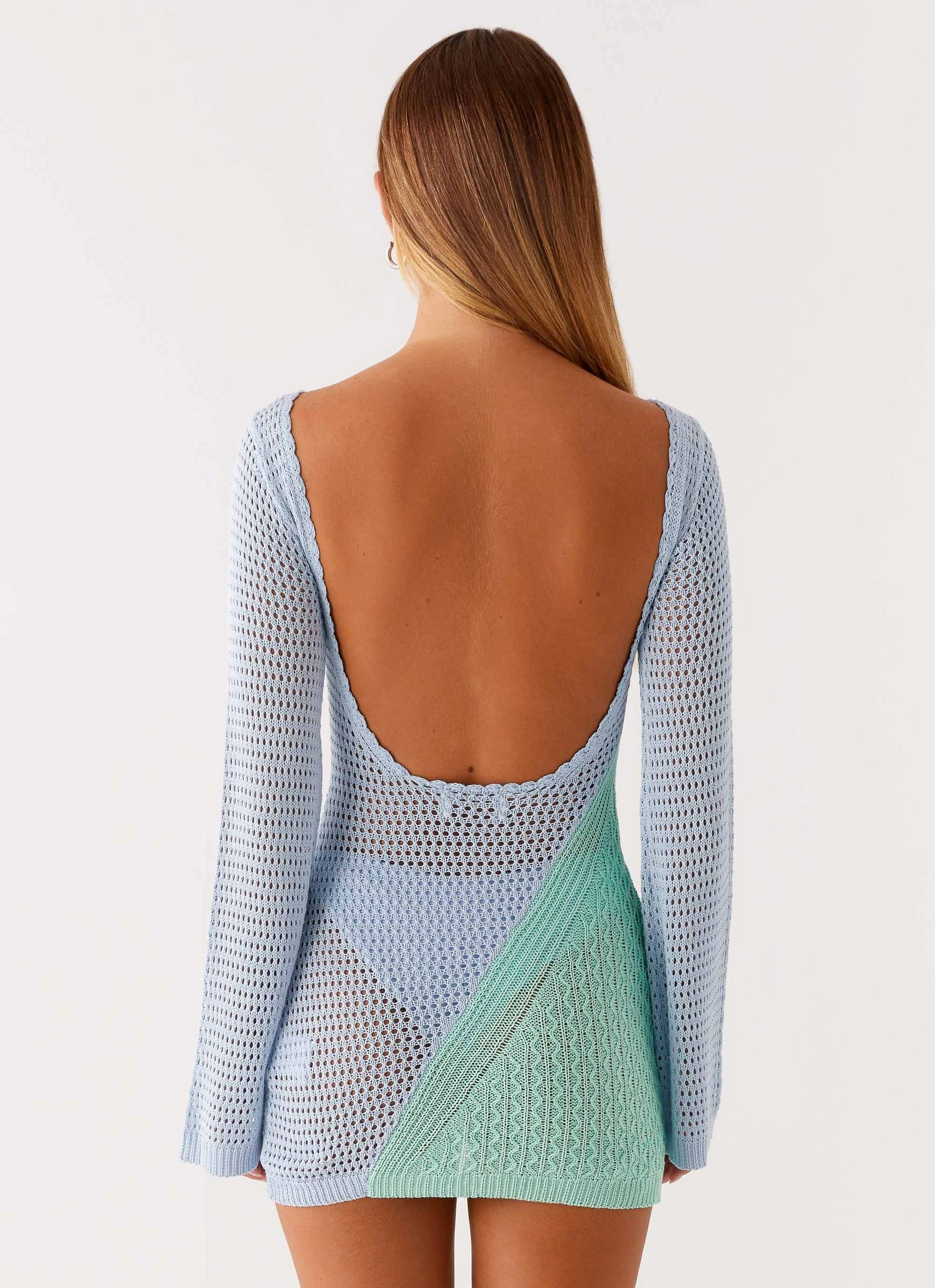 Light Fabric Estie Long Sleeve Crochet Mini Dress - Multi