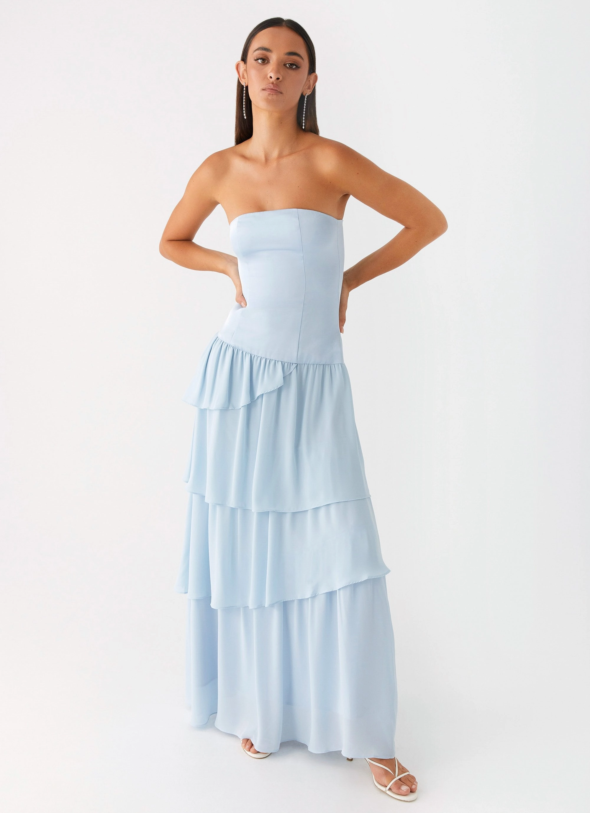 Daily Option Trend Texture Our Story Maxi Dress - Pastel Blue