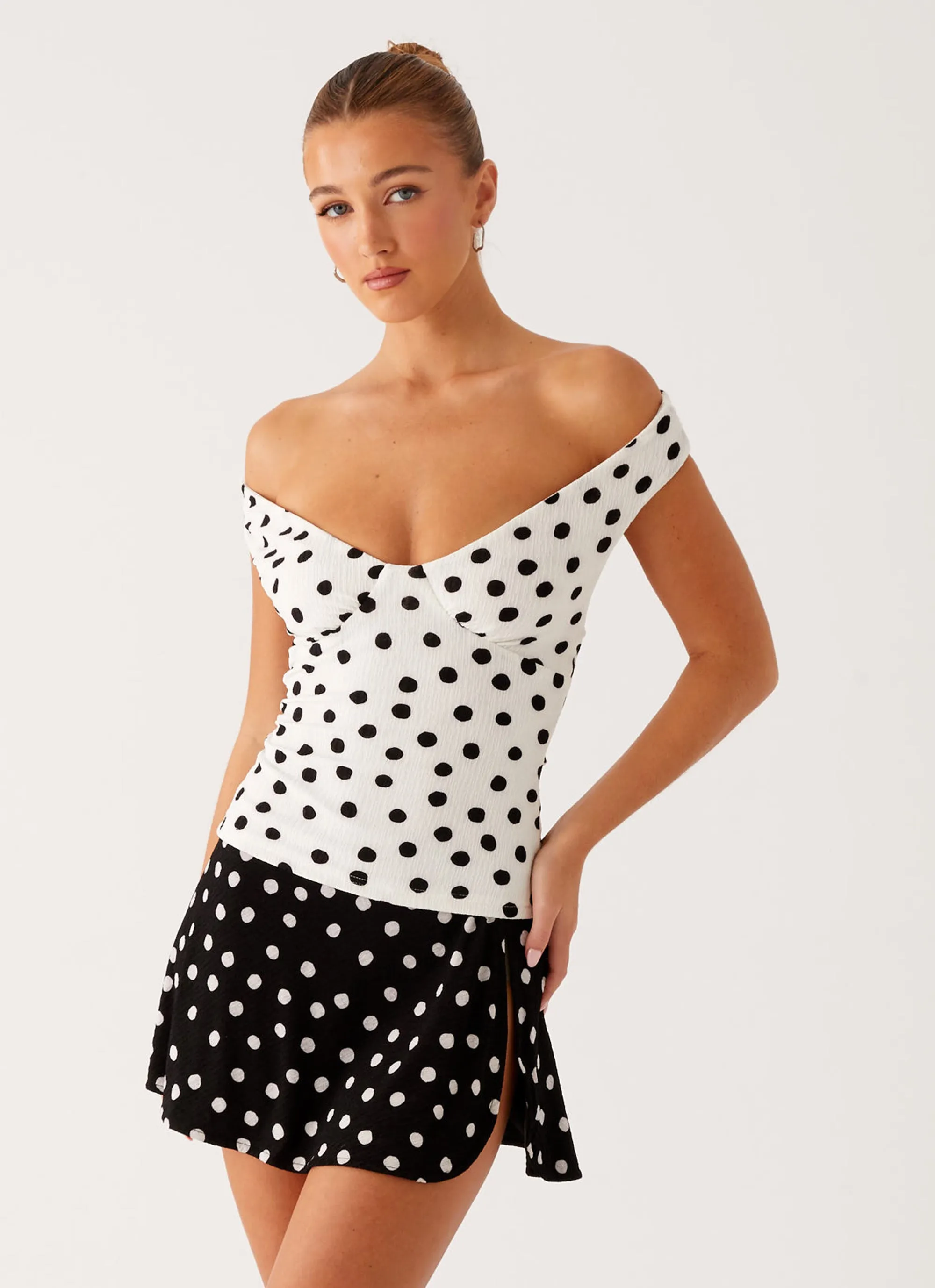 Rylie Top - White Polka Dot Winter Wardrobe AllPurposeWear