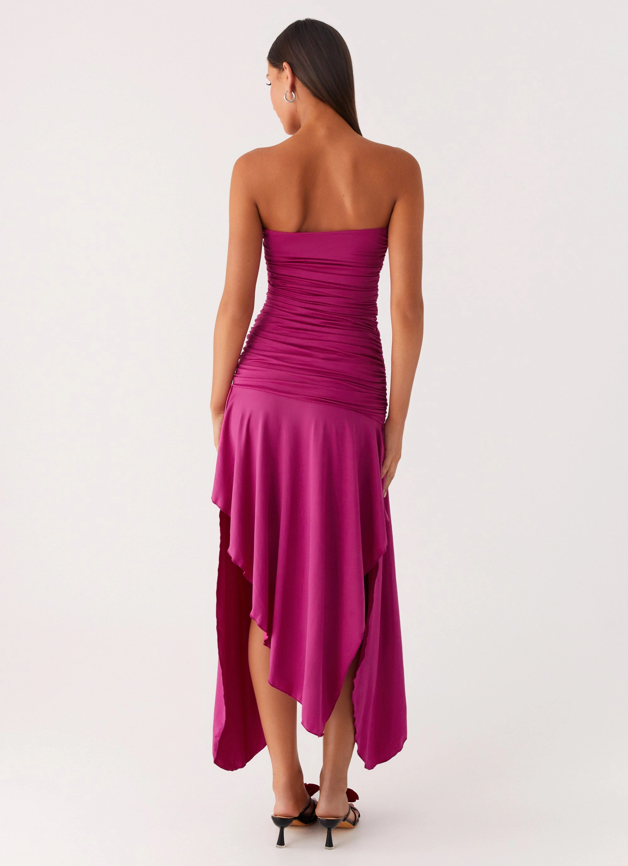 Chic Harmony Ora Strapless Maxi Dress - Fuchsia