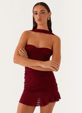 Pari Open Back Mini Dress - Mulberry Feminine Movement