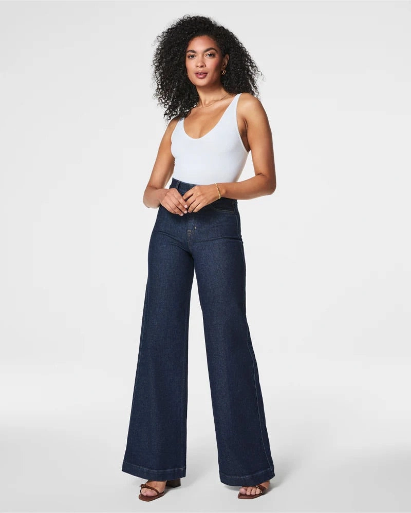 MinimalistStyle Fitted Tank SPANX Wide Leg Jeans