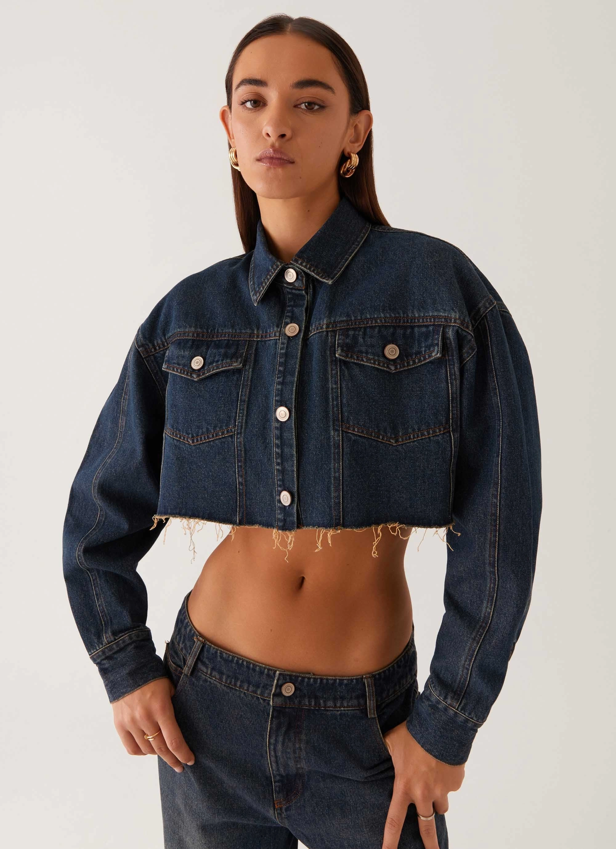 QuickDryMaterial Colorado Cropped Jacket - Blue