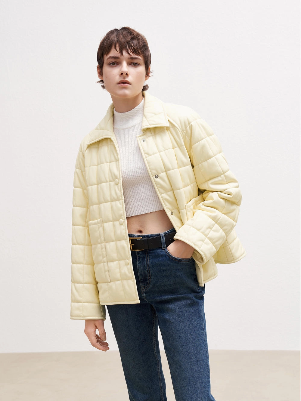 Faux Leather Cropped Jacket