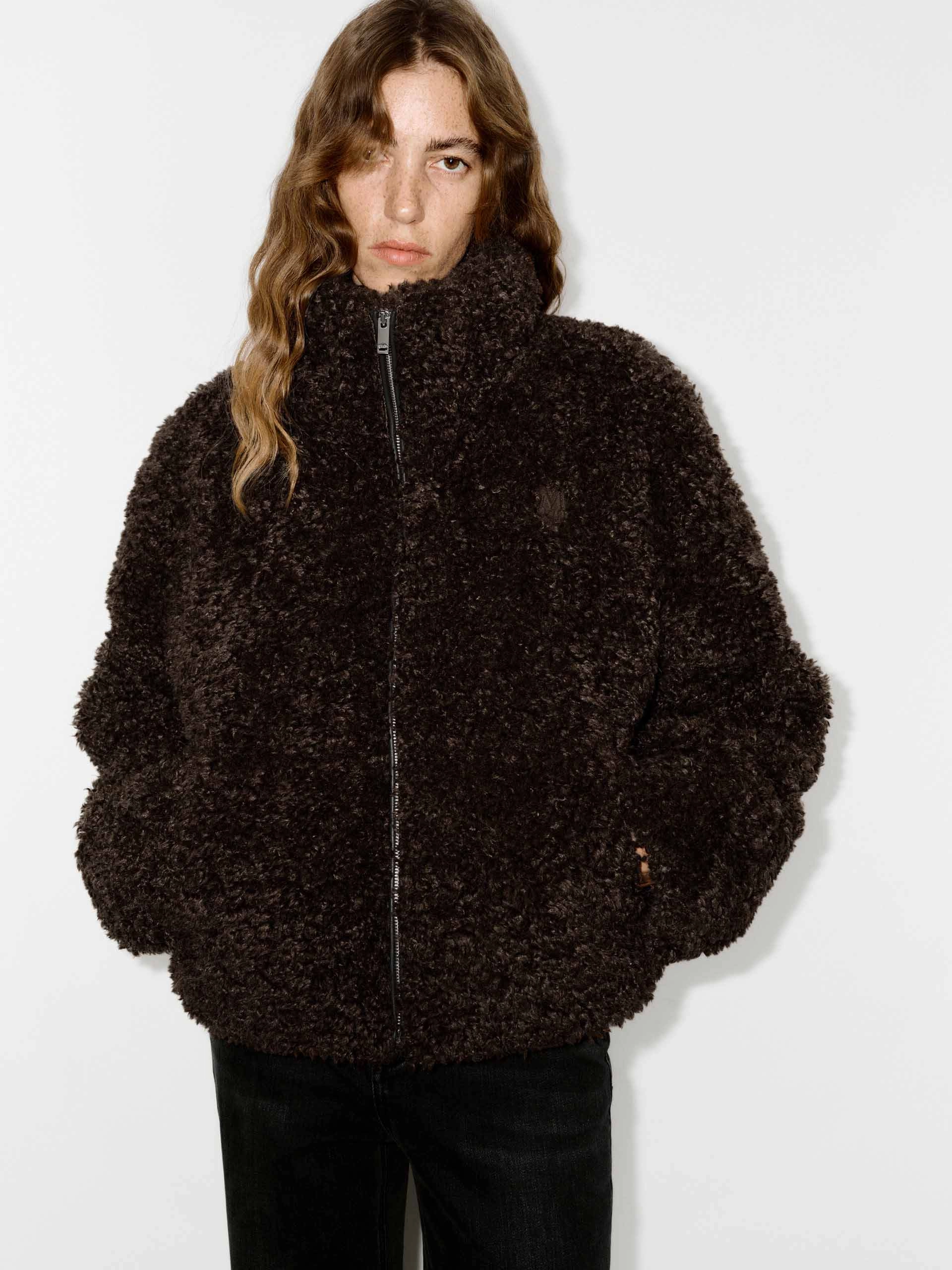 Faux Shearling Quilted Jacket
