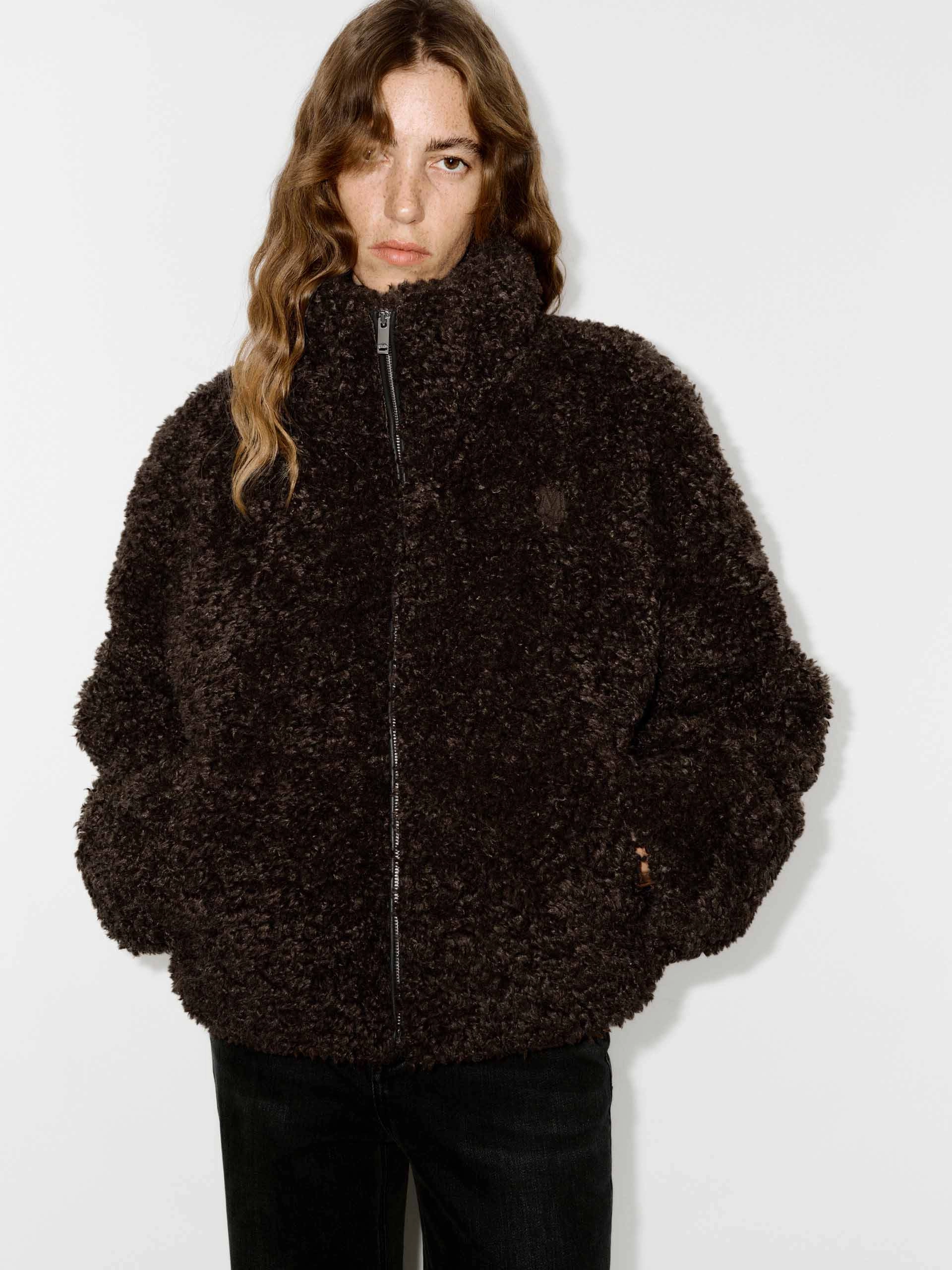Faux Shearling Quilted Jacket