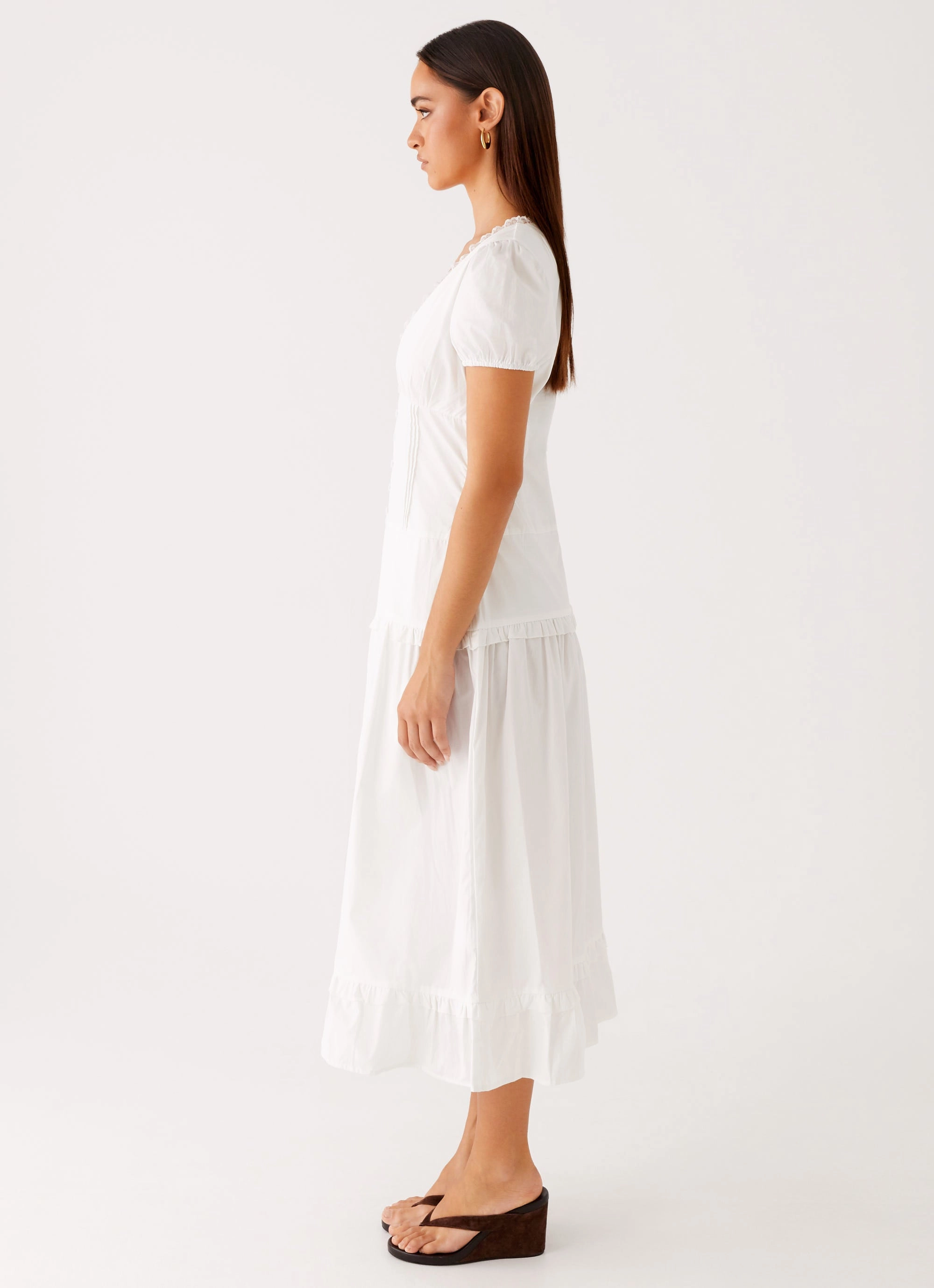 London Midi Dress - White Minimalist-Trend Clean Structure