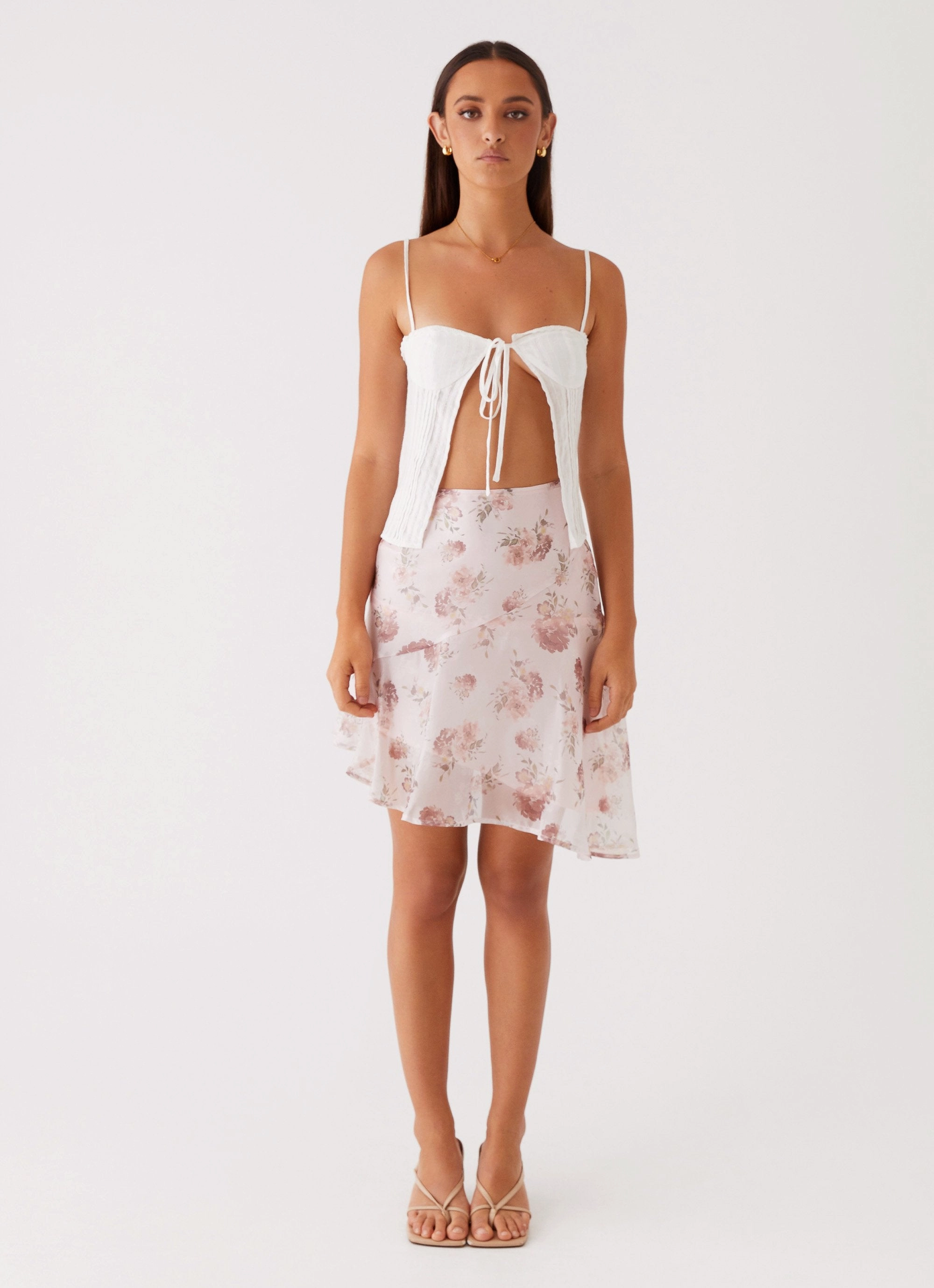 FlexibleRibbing Asymmetrical hem Feed The Fire Top - White