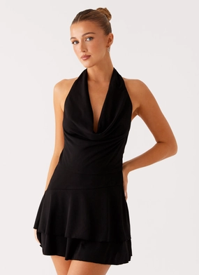 French Vibe Date night Feel Good Mini Dress - Black