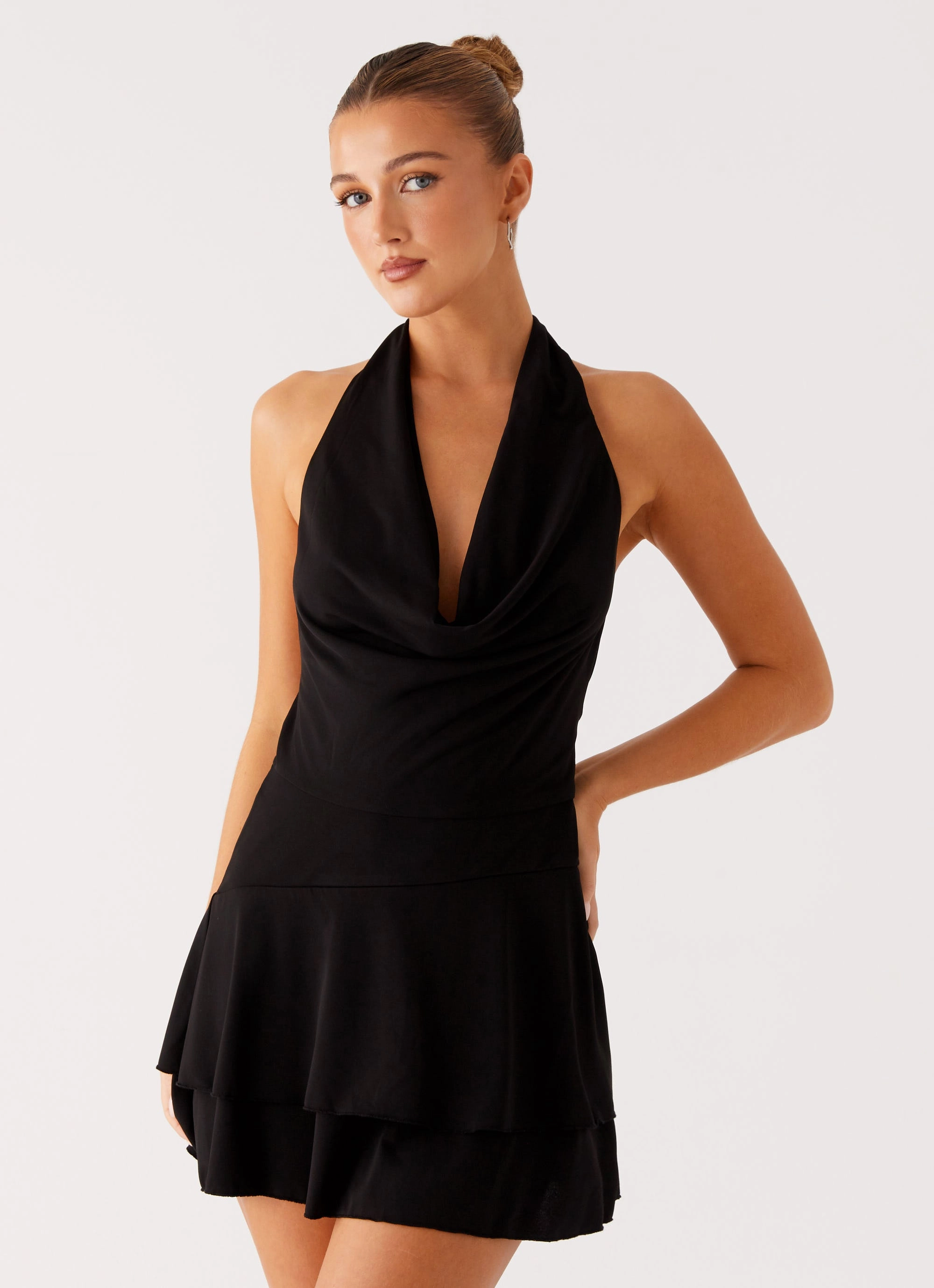 French Vibe Date night Feel Good Mini Dress - Black