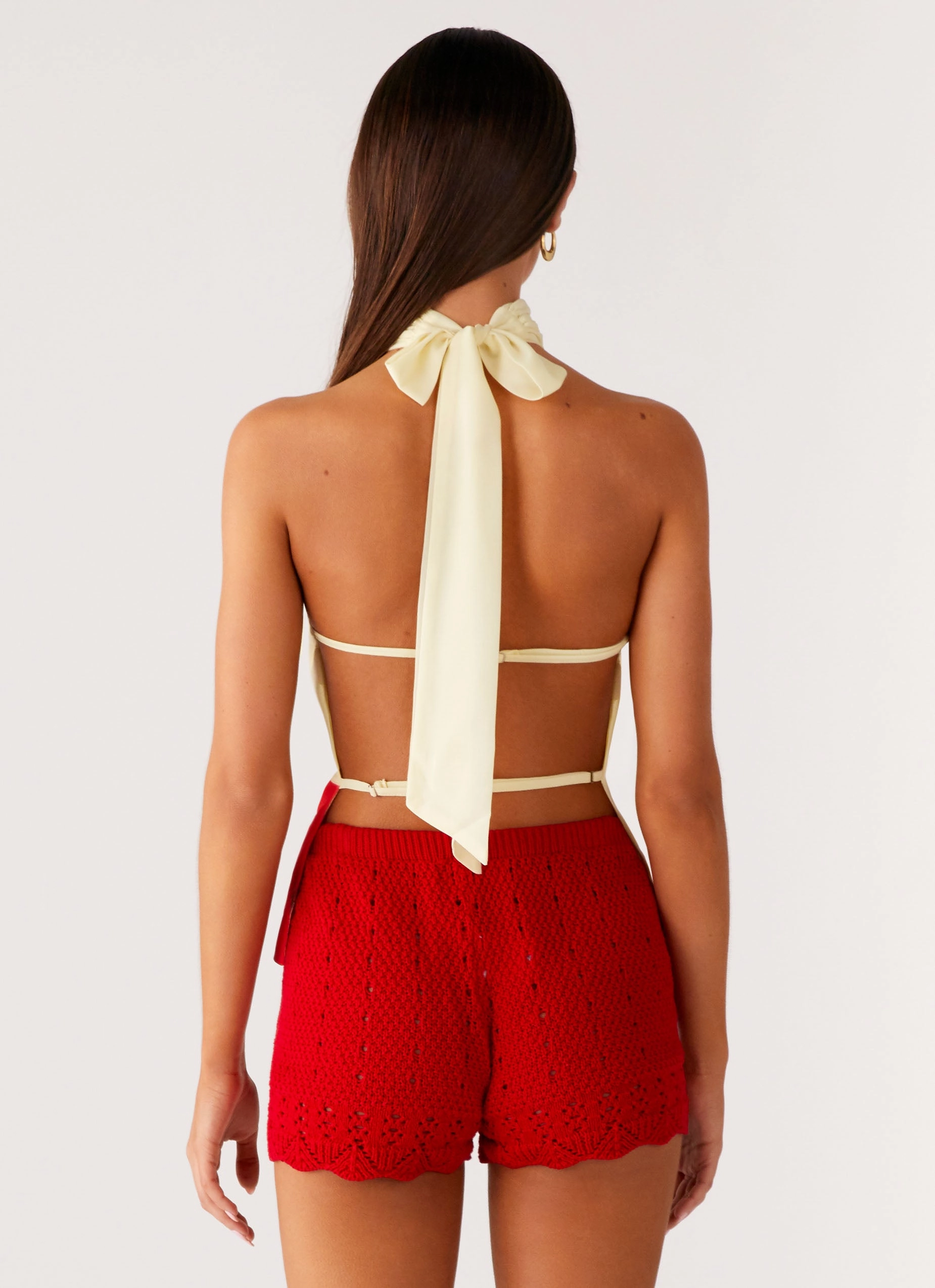 Flexible Design Moisture Wicking Material Felicity Halter Top - Scarlet Floral