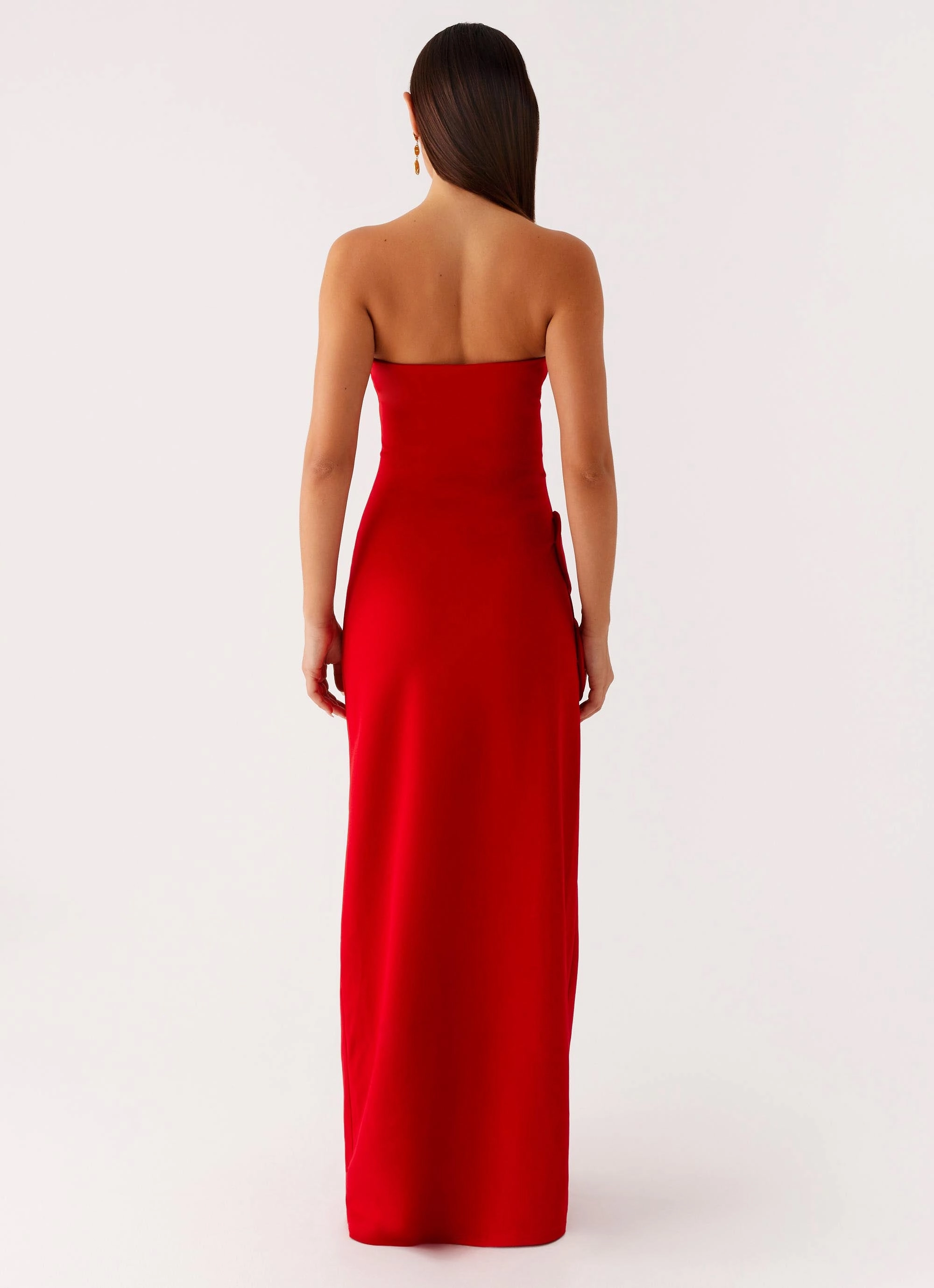 Hilton Strapless Maxi Dress - Red Sophisticated Fit