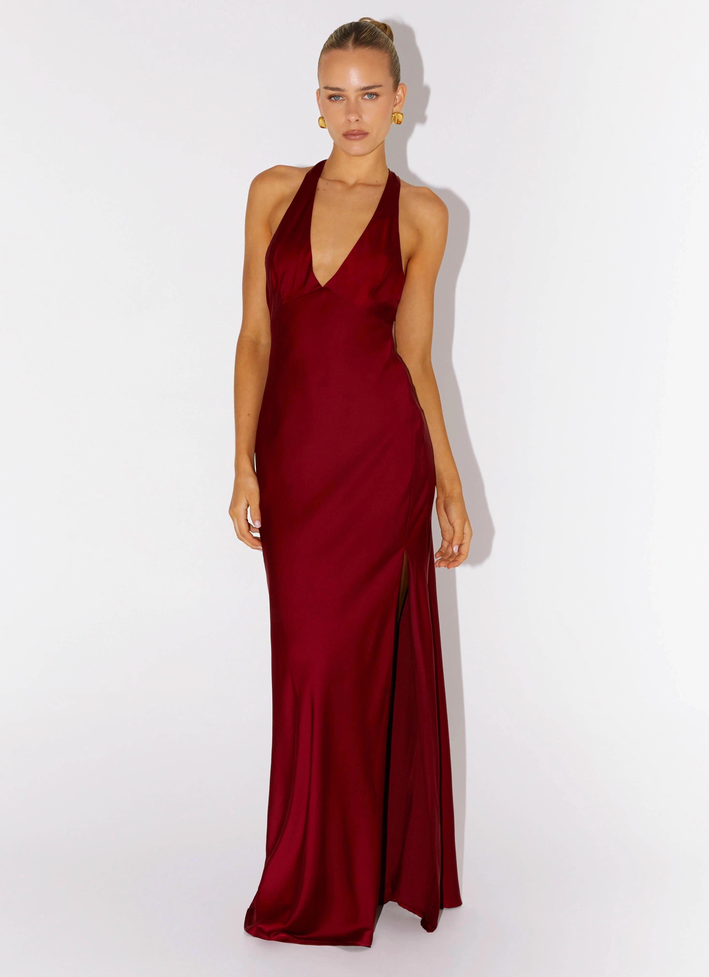 Angie Maxi Dress - Burgundy Seasonal Must-Have luxe feel