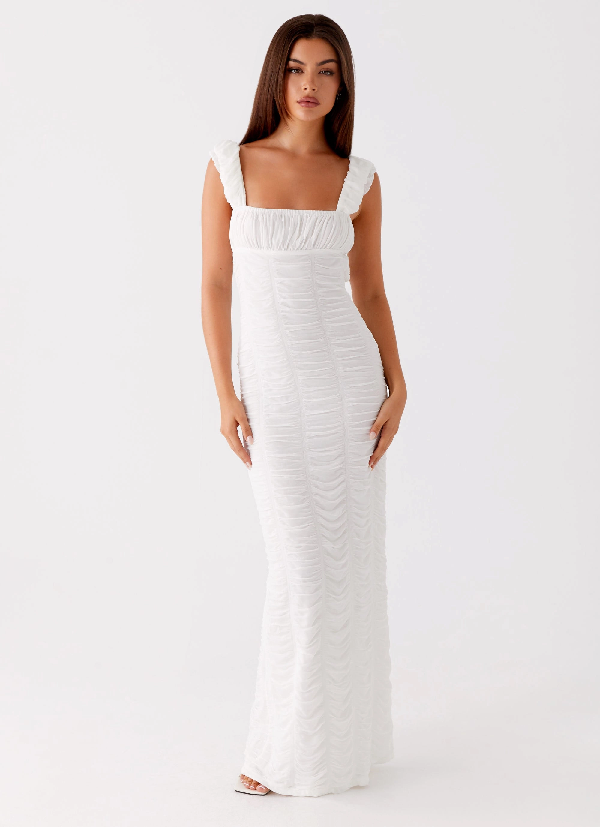 Seasonal Must-Have Weekend Casual Senses Midi Dress - White