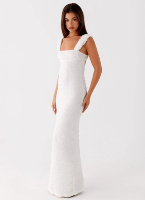 Feminine Vibe Senses Midi Dress - White Senses Midi Dress - White Feminine Energy