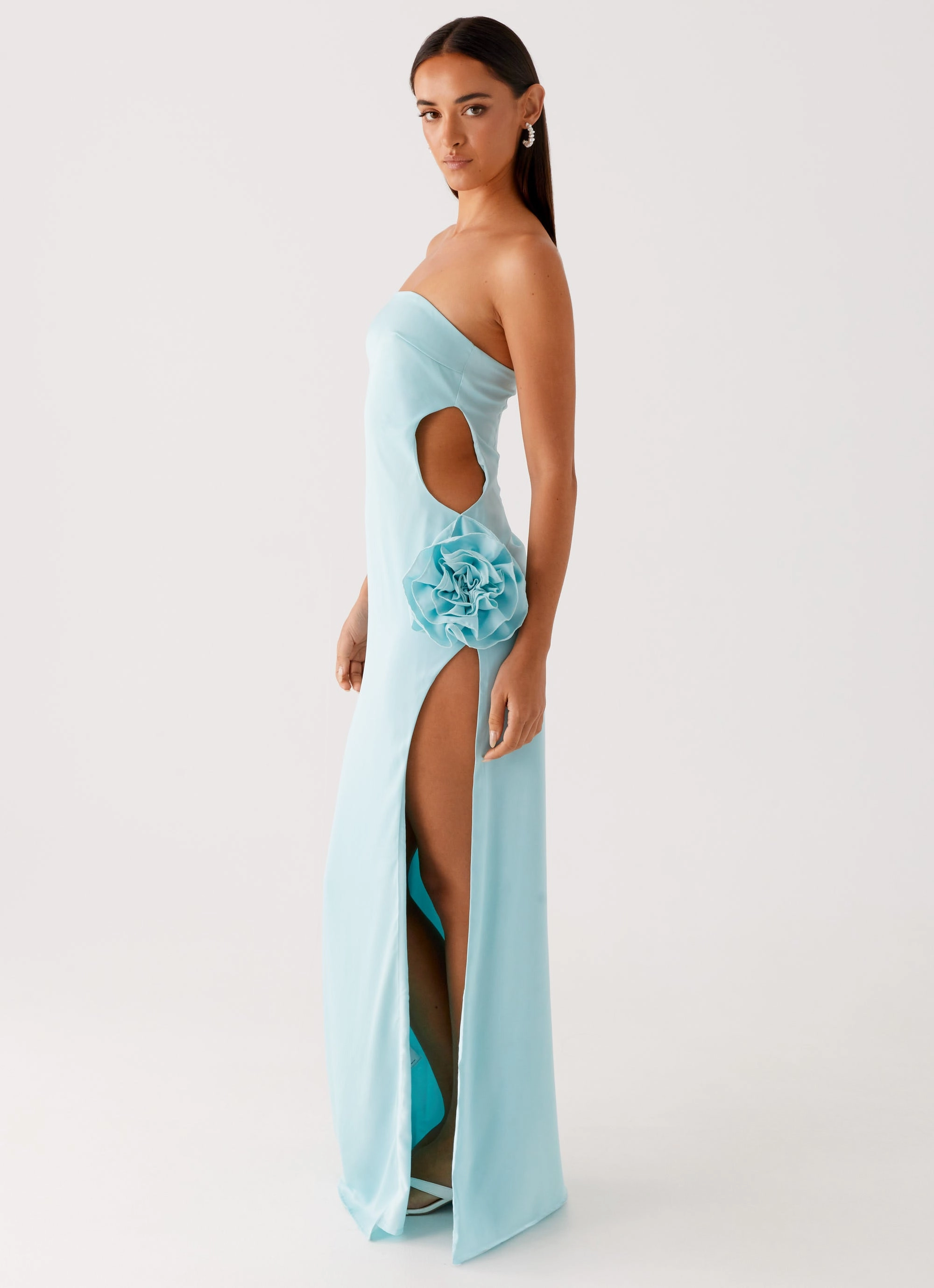 Fenway Strapless Maxi Dress - Mint Subtle pattern