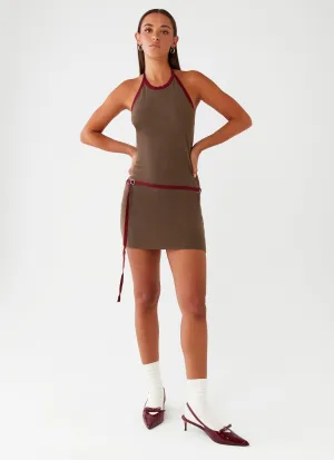 Ferne Mini Dress - Iron Grey Moisture Management Mesh hypoallergenic Ferne Mini Dress - Iron Grey