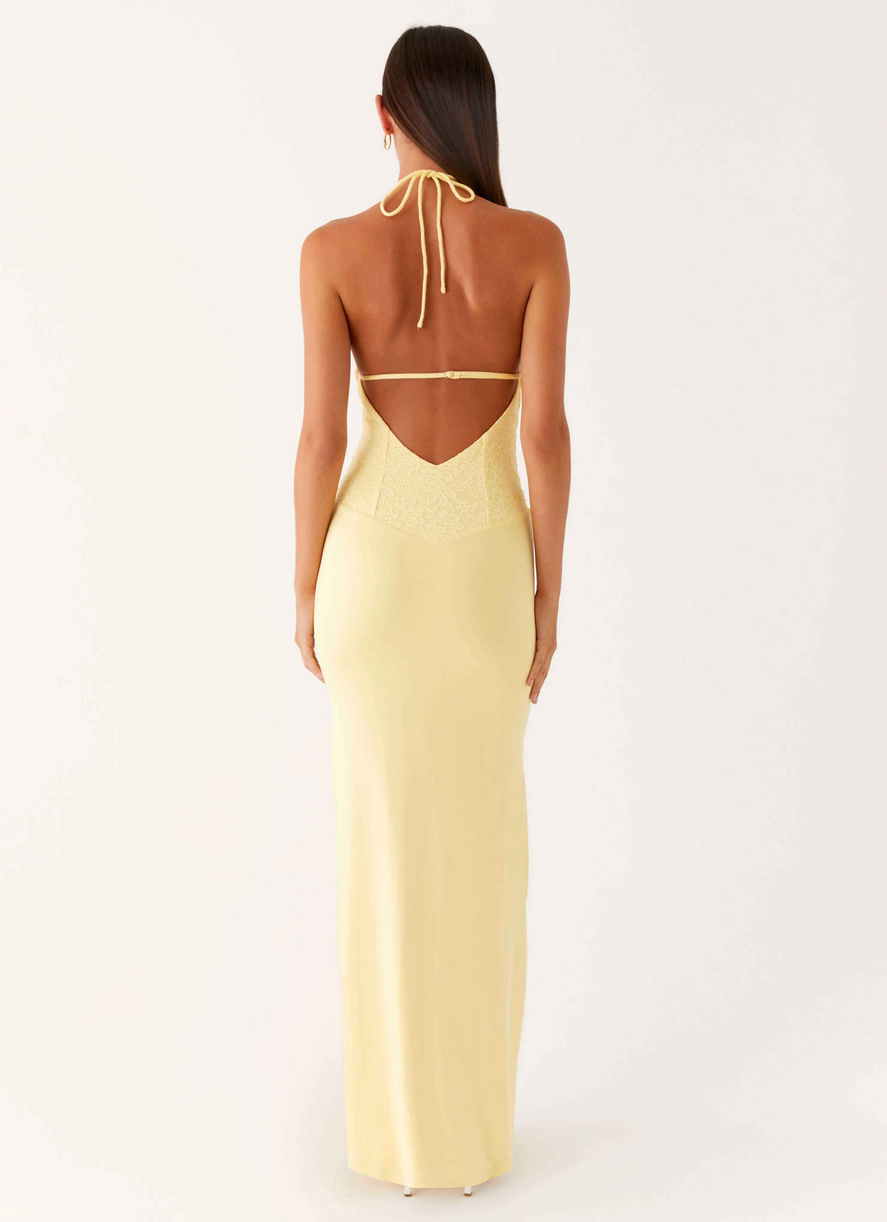 Fiesta Halter Maxi Dress - Sunny Yellow Daytime Look