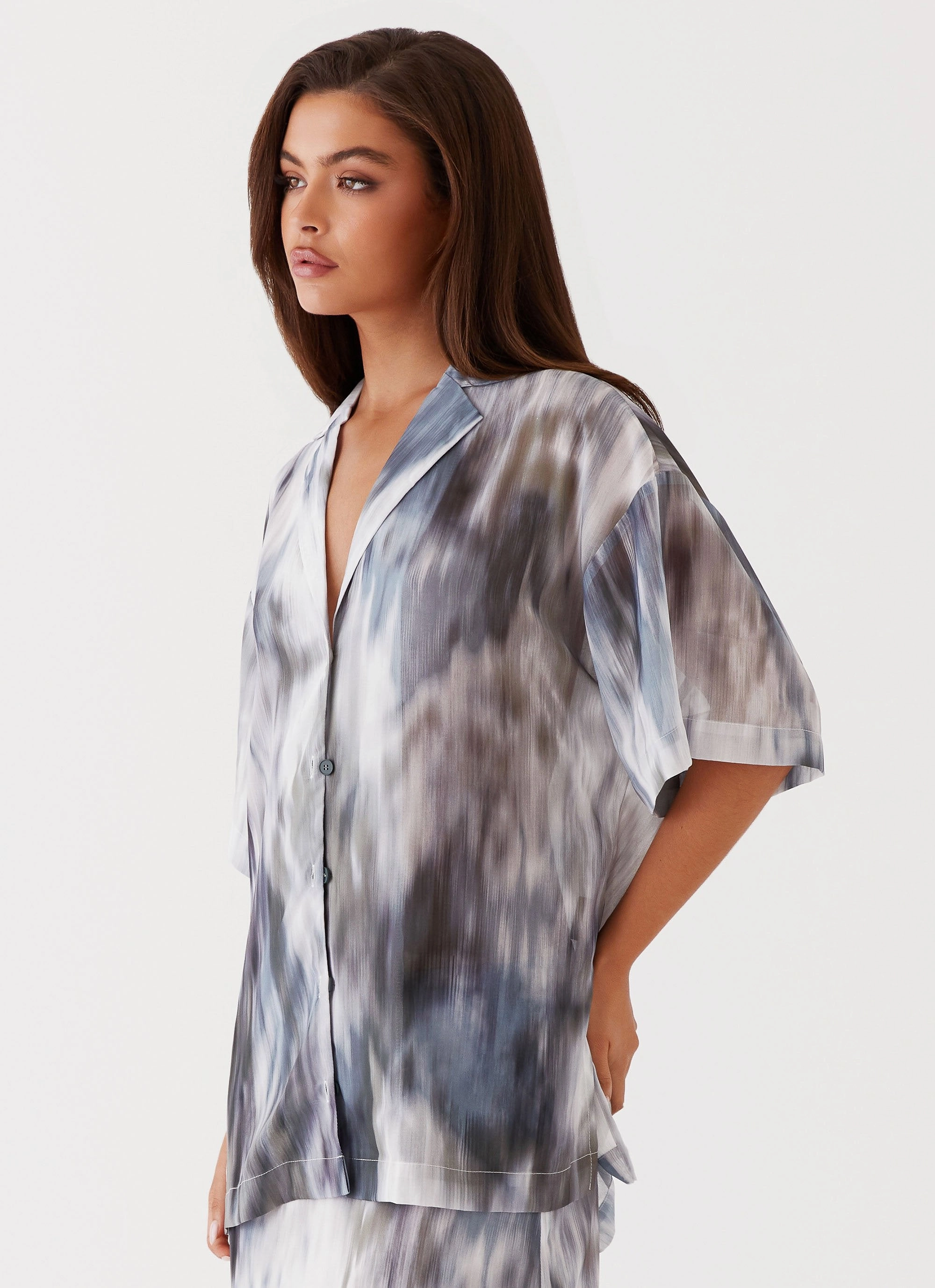 Fight The Feeling Oversized Shirt - Gloom Bonded Seam Tape elegant design