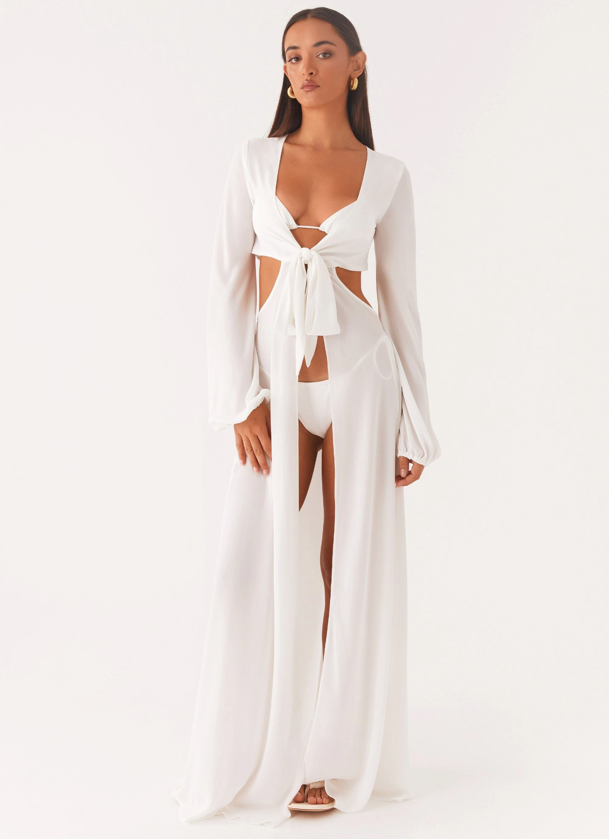 Coastal Maxi Dress - White Feminine Style