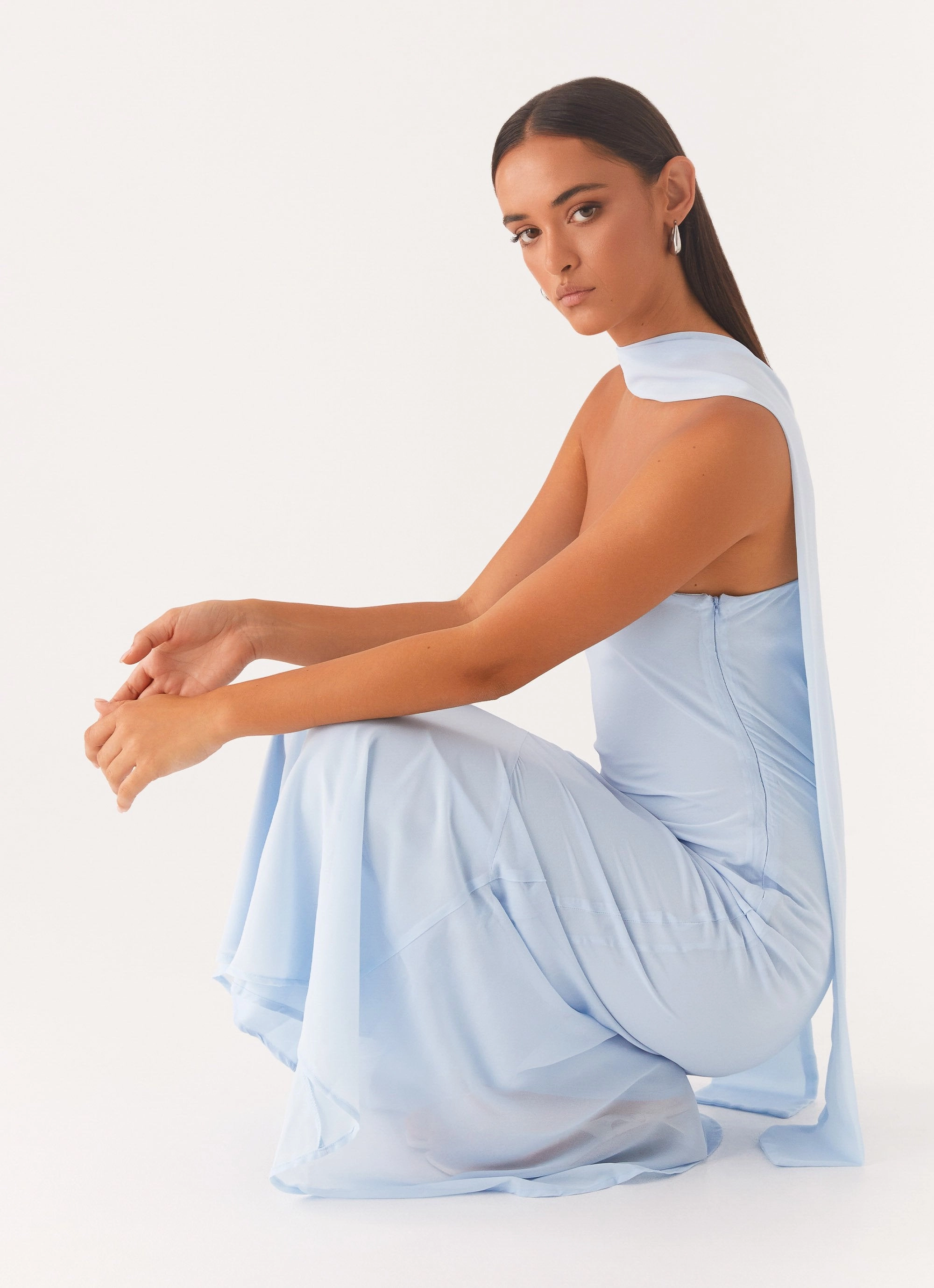 Under The Pagoda Maxi Dress - Blue Summer Soft