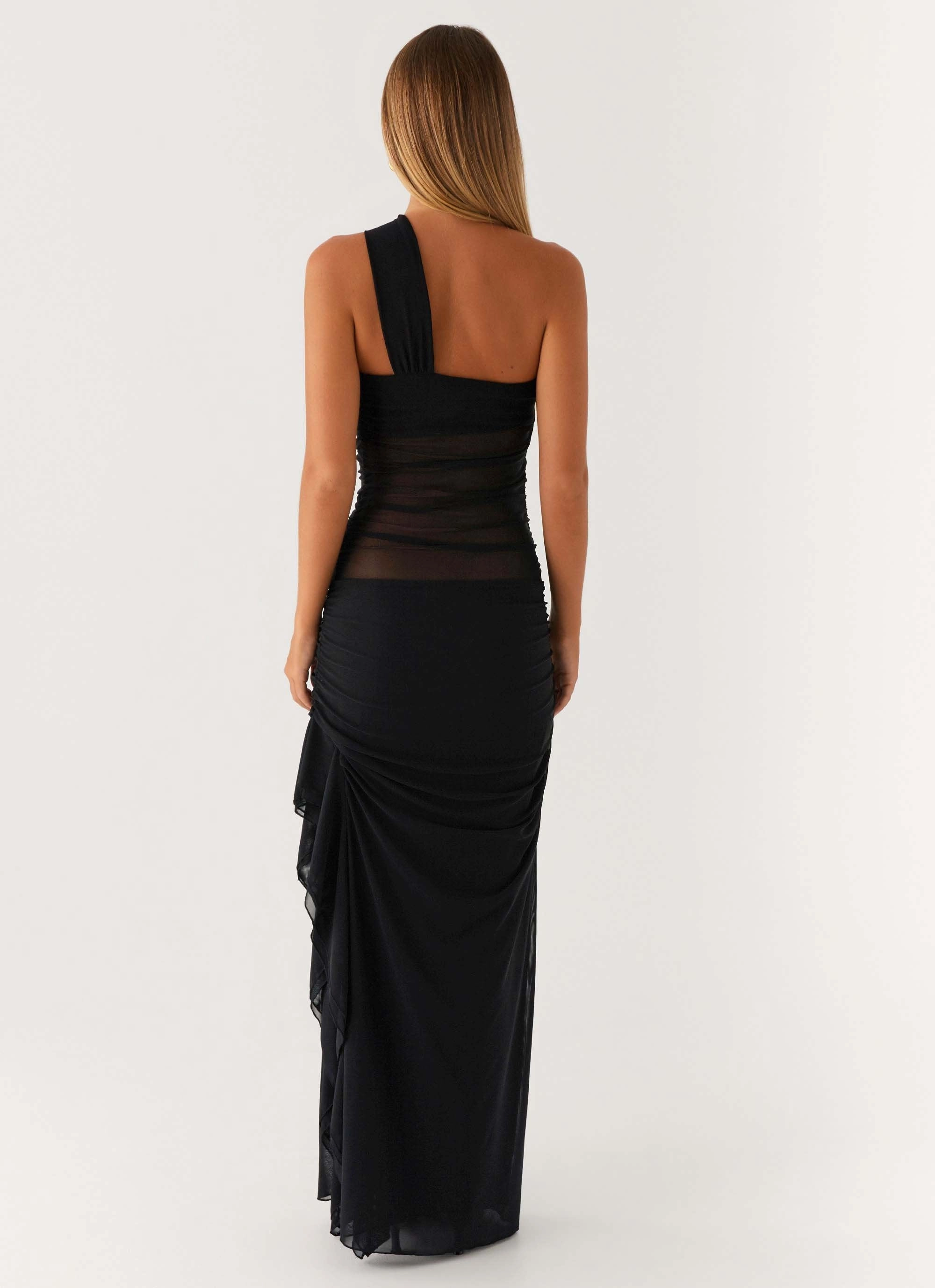 Fiona Maxi Dress - Black Soft Motion Soft-touch