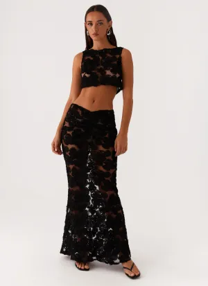 Soft Outfit Fiorella Floret Maxi Skirt - Black