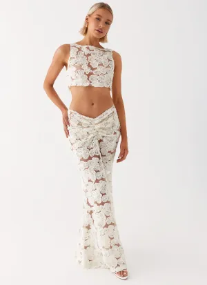 Formal Event Fiorella Floret Maxi Skirt - Ivory