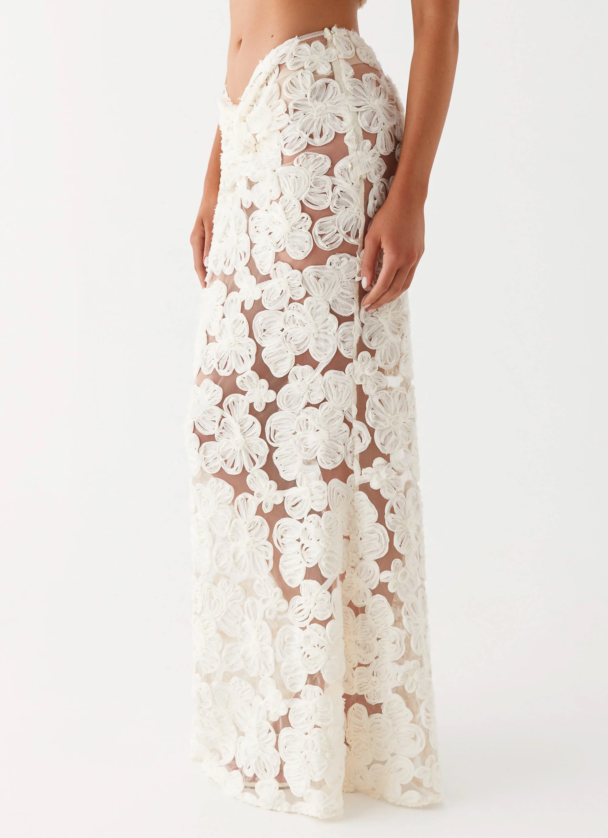 Fiorella Floret Maxi Skirt - Ivory Season To Season Full Circle