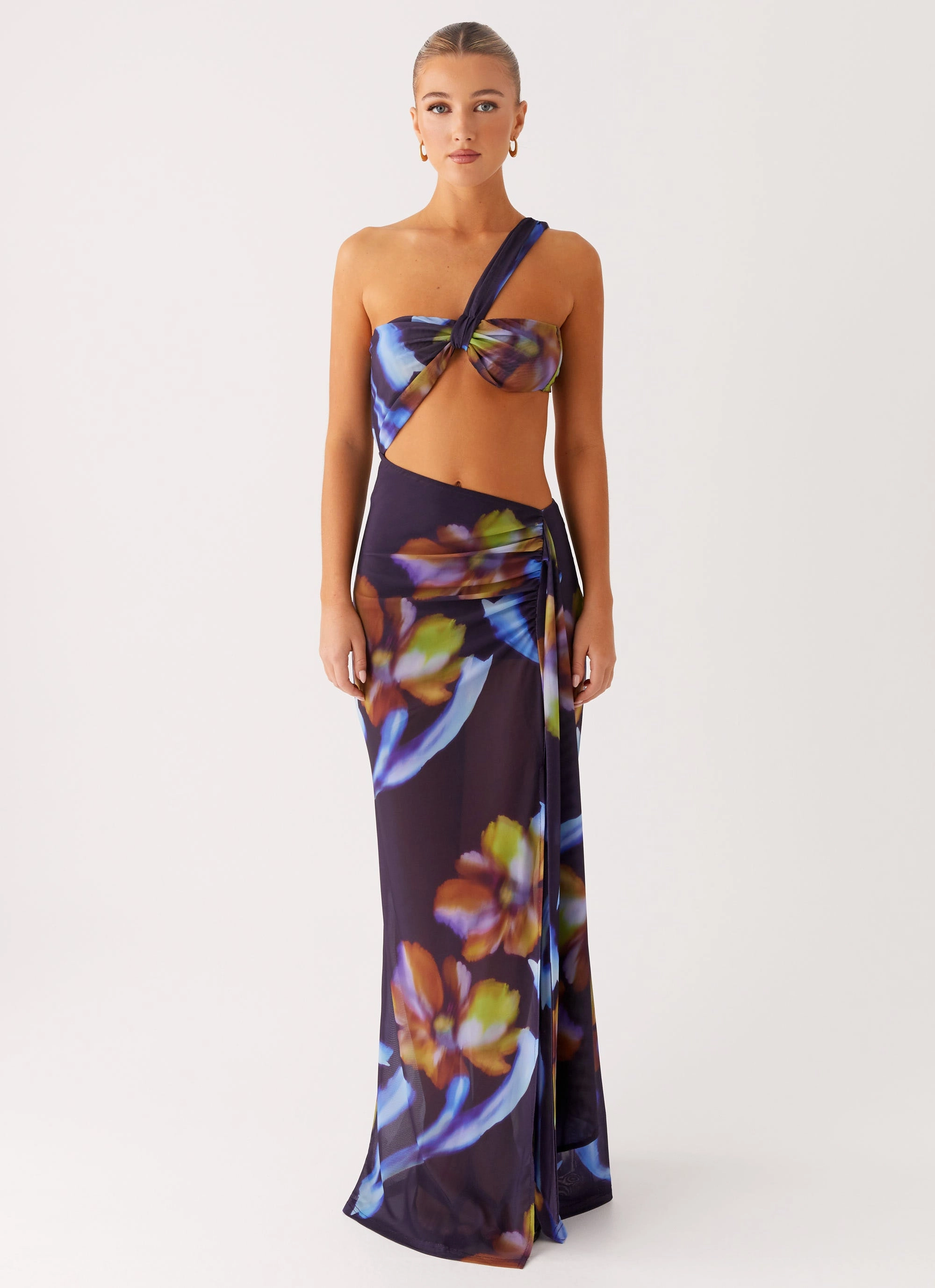 Sculpted Detail Costa Rica Maxi Dress - Dark Floral