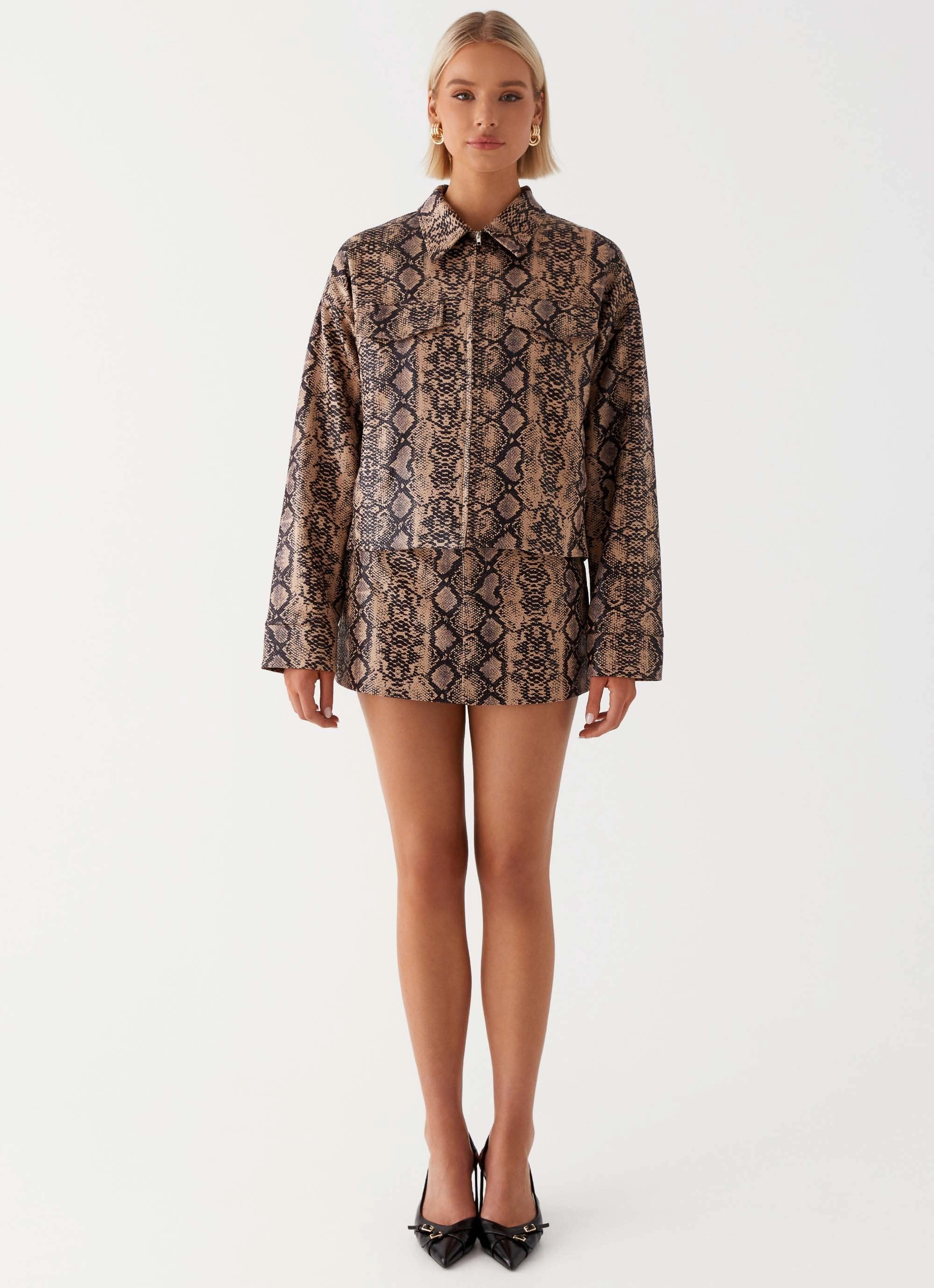 Bethany Oversized Jacket - Snake Tear Resistant Fabric Blends