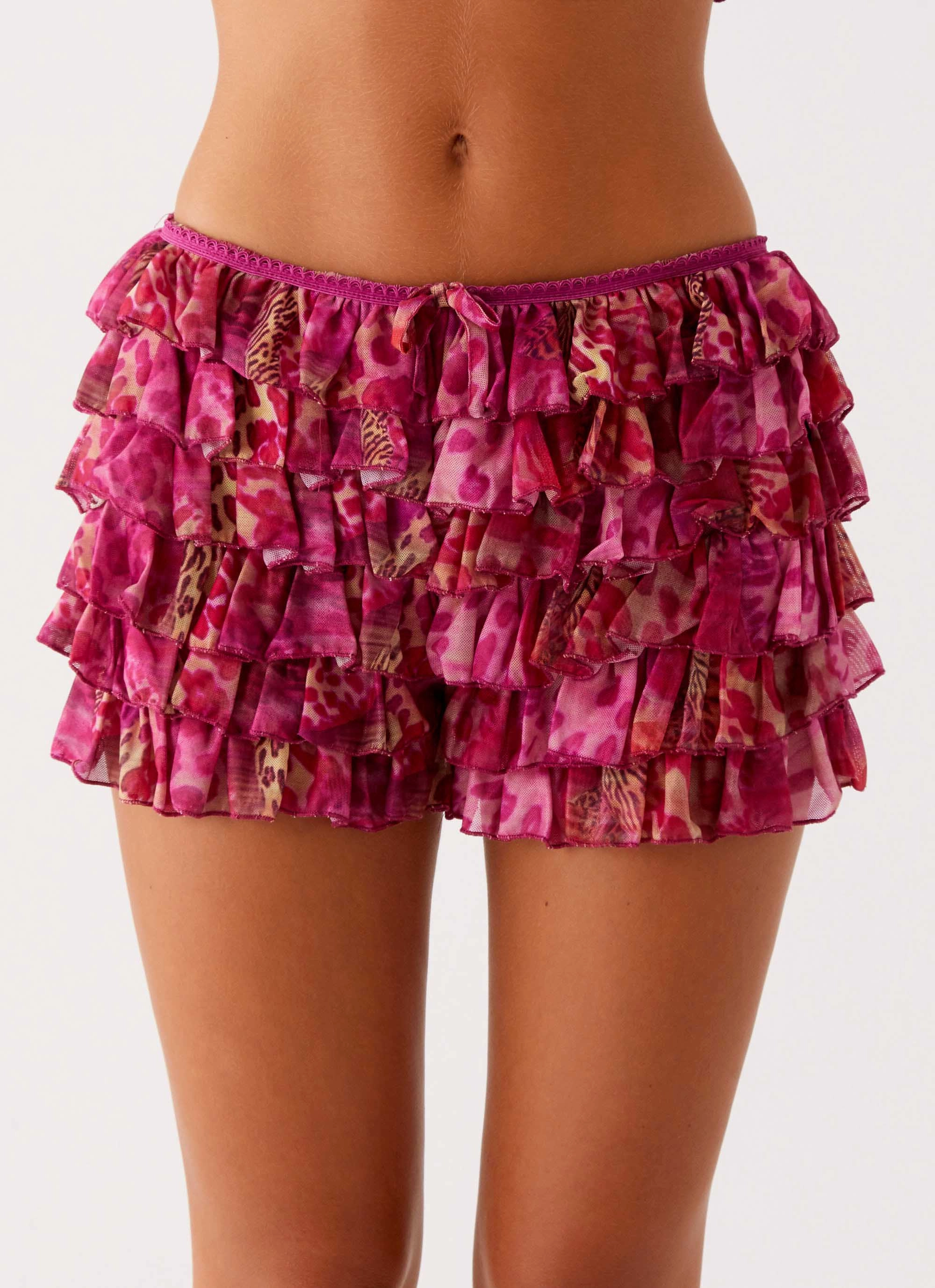Vintage Wash Entertain Me Bloomer Shorts - Lavender Lagoon