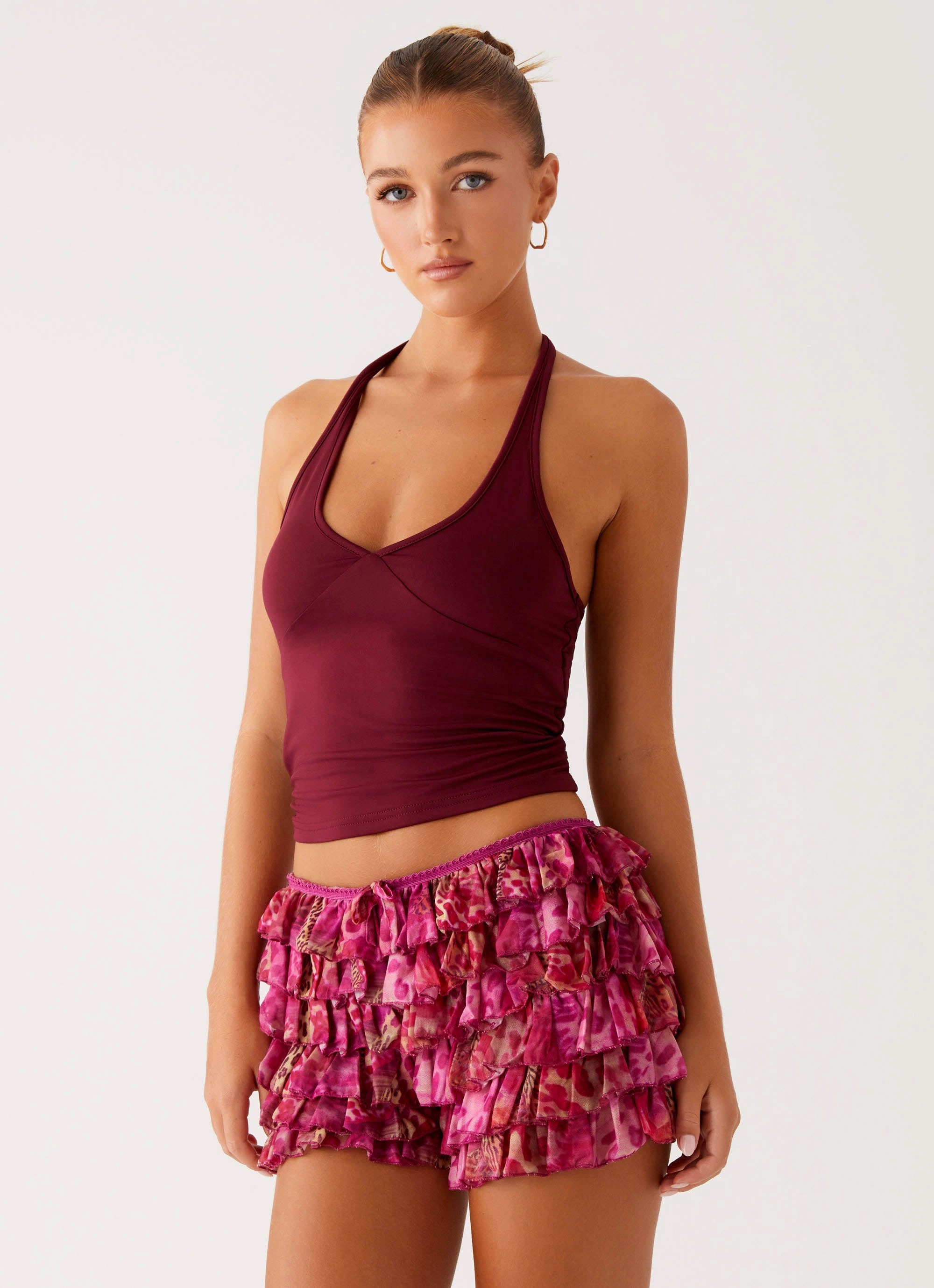 Daily Comfort Fit Low Profile Fasteners Entertain Me Bloomer Shorts - Lavender Lagoon