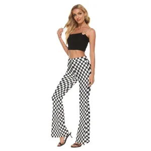 Flare Pants, Checker Pants, Black Checker Pants, Women's Flare Pants, Retro Flare Pants, Retro checker flare pants, Wide leg pants Women