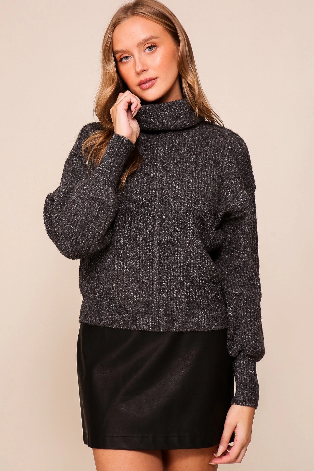 ButtonFront Ariana Sweater- Black (FINAL SALE)