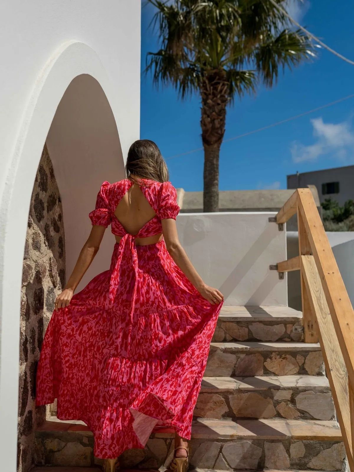 Zoe Tiered Cutout Maxi Dress / Pink Animal Summer Wardrobe Essential Layer