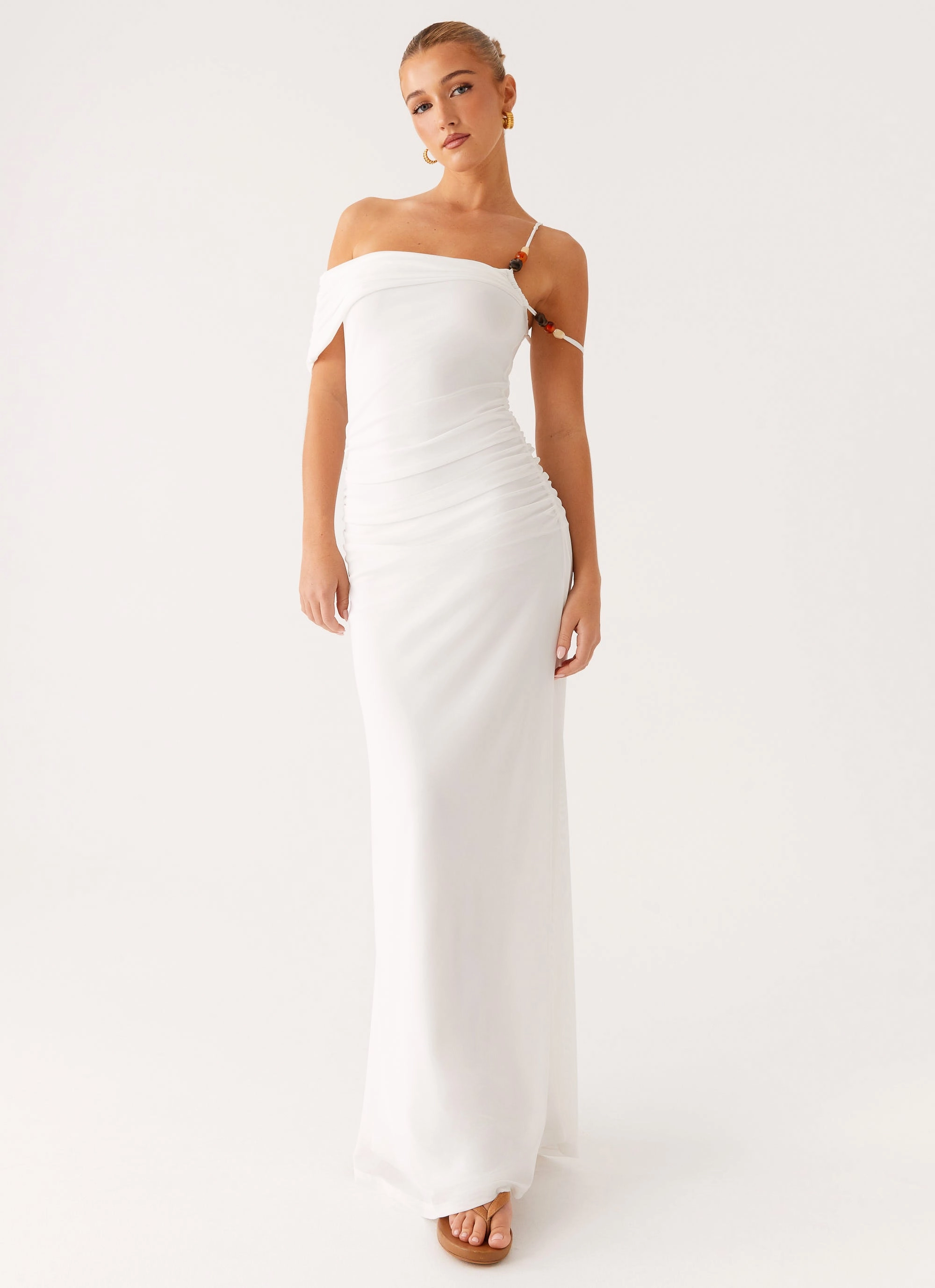 Conquer Maxi Dress - Off White Removable-Straps