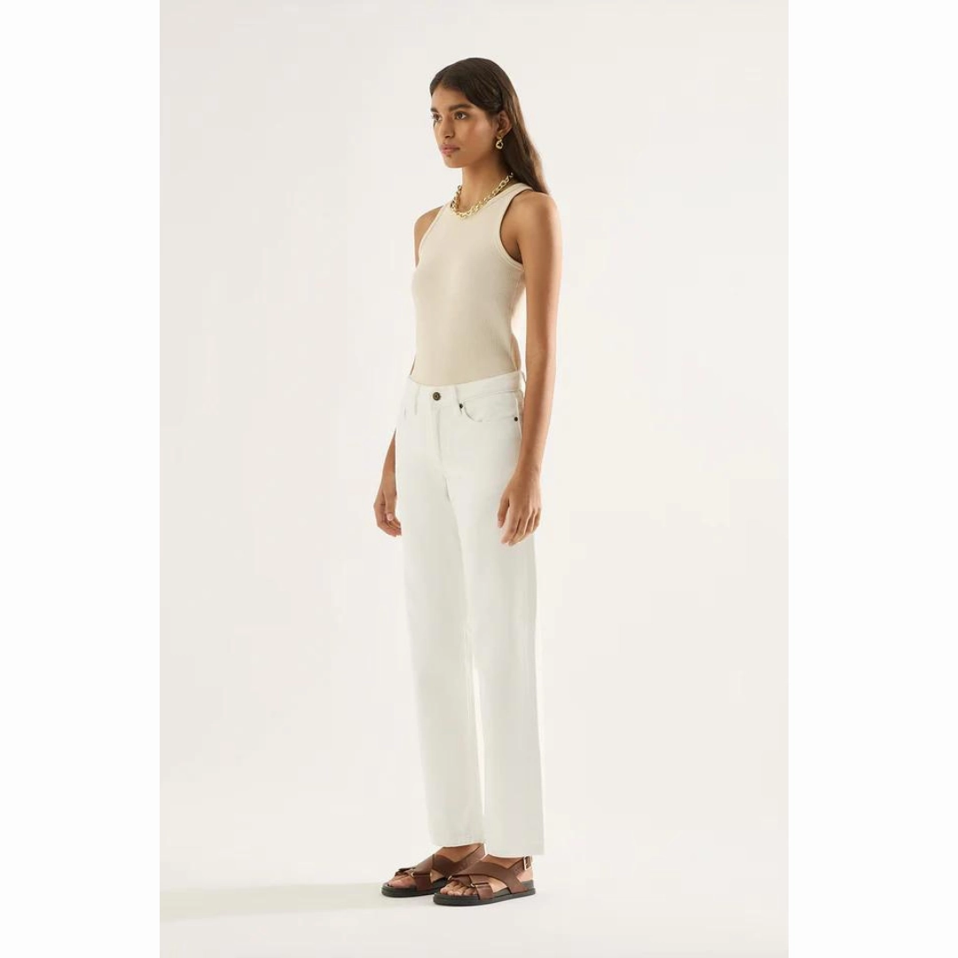 Active Fit All Day Fit OUTLAND DENIM Elise Mid Straight Jean, Snow White