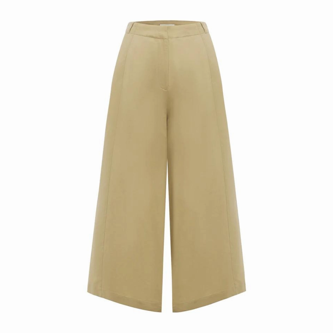 Reflective Trim Printed design POSSE Ruth Trouser, Latte