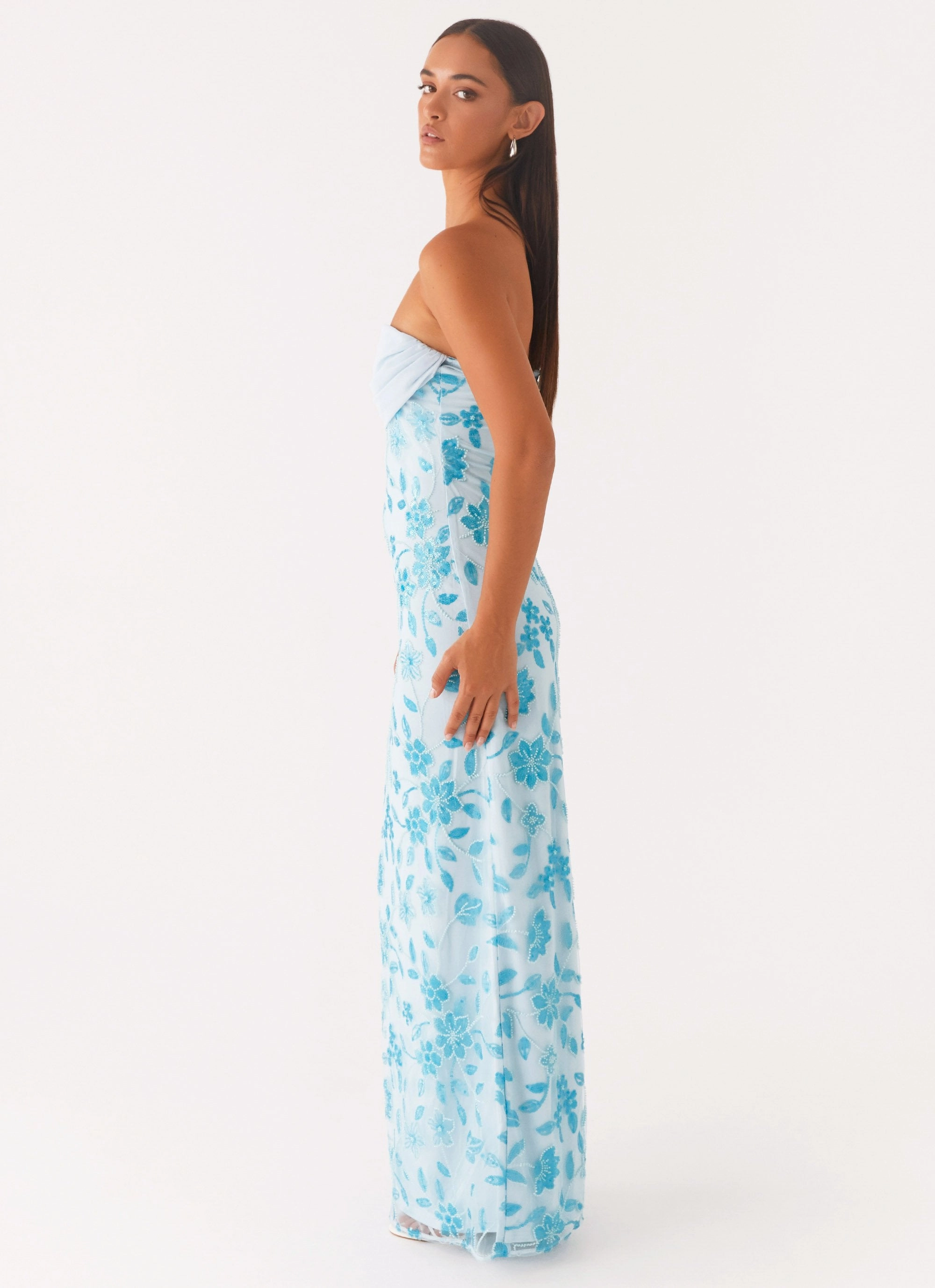 Prism Beaded Maxi Dress - Blue Smooth Curve