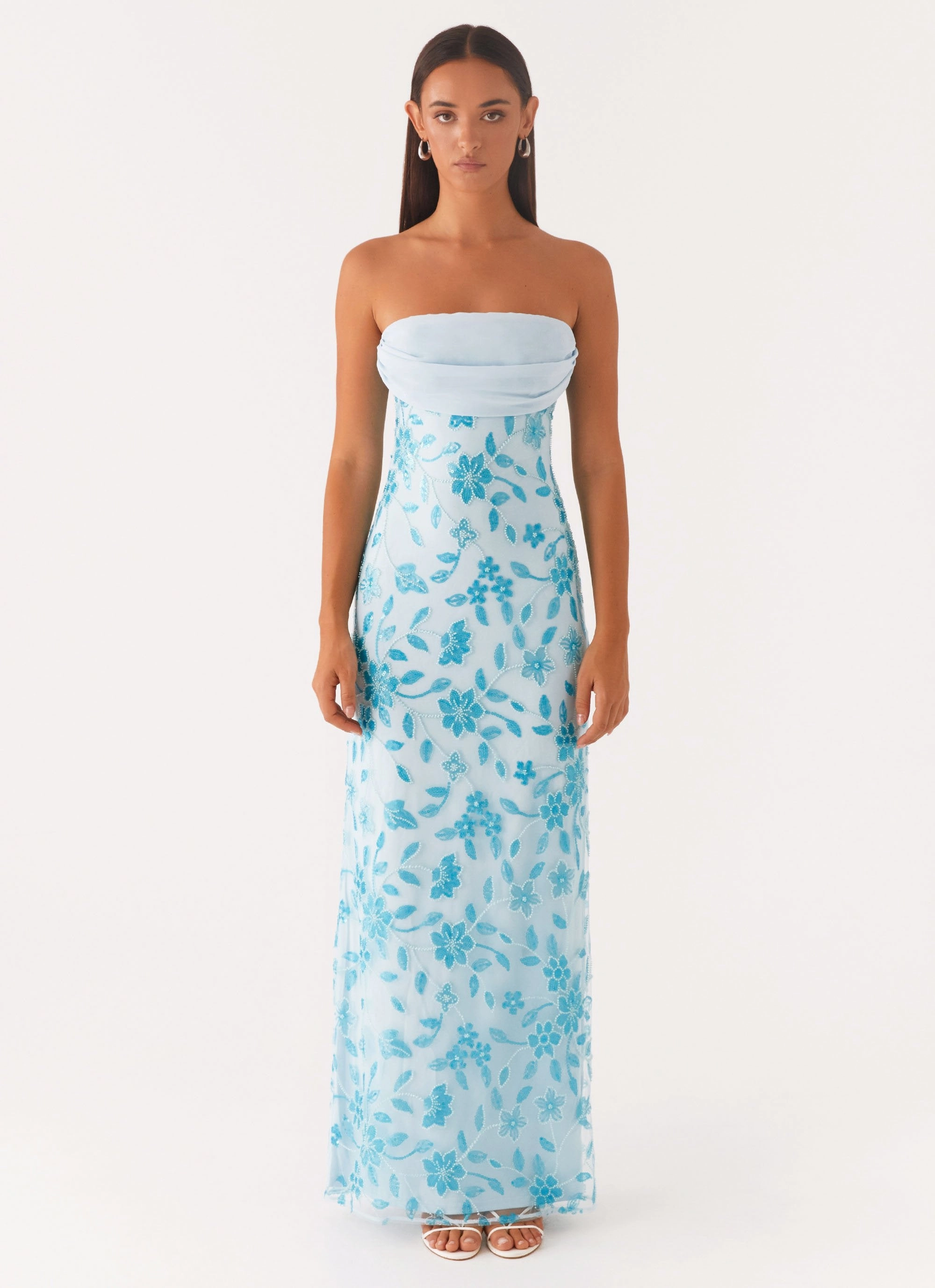 Smooth Wear Prism Beaded Maxi Dress - Blue