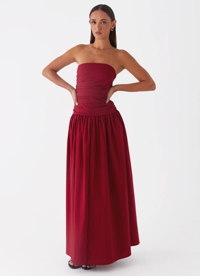 Flattering Style Carmel Maxi Dress - Merlot Carmel Maxi Dress - Merlot Stylish Waistband Design Feminine Comfort