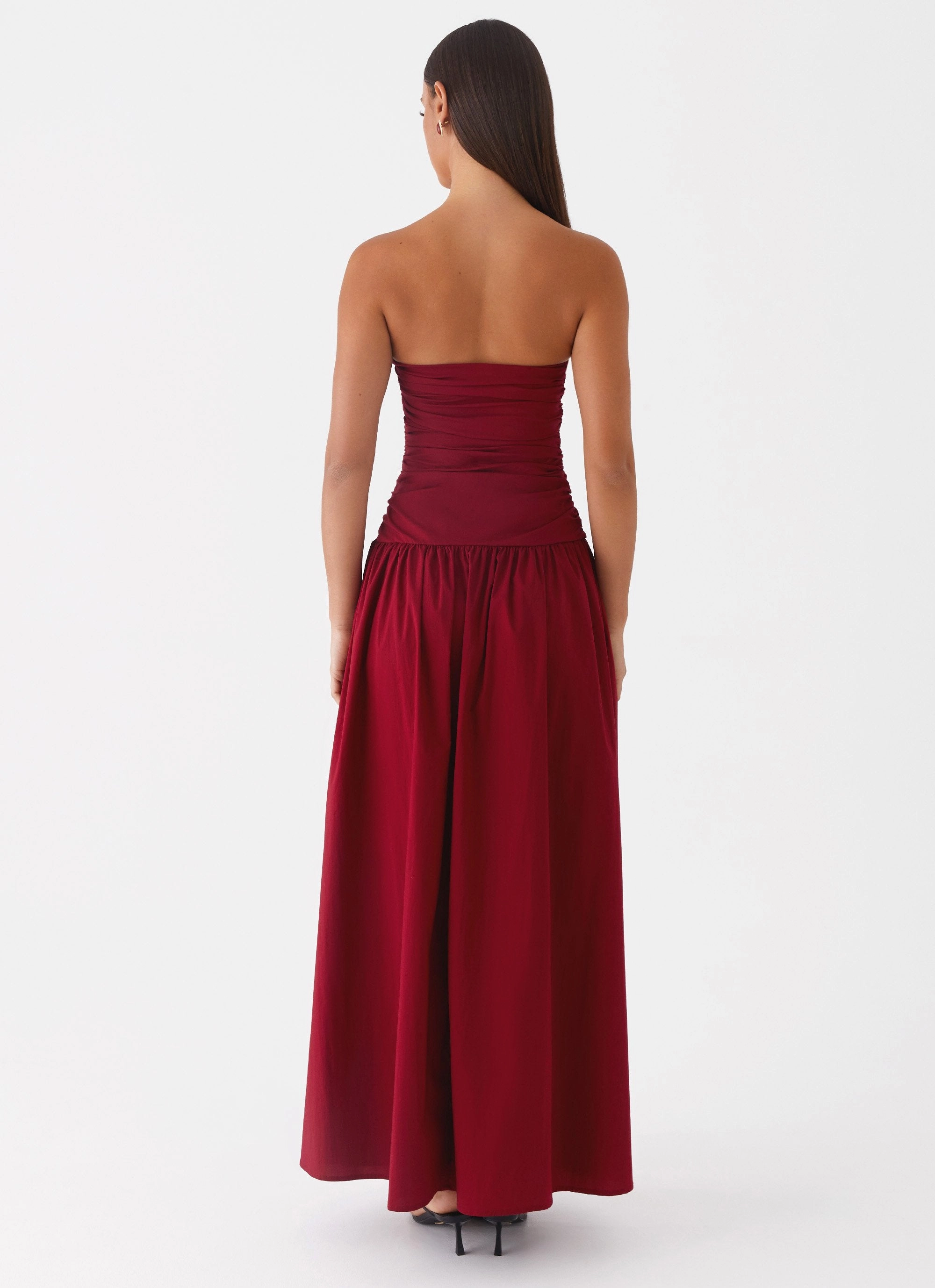 Feminine Look NonIrritatingLining Carmel Maxi Dress - Merlot