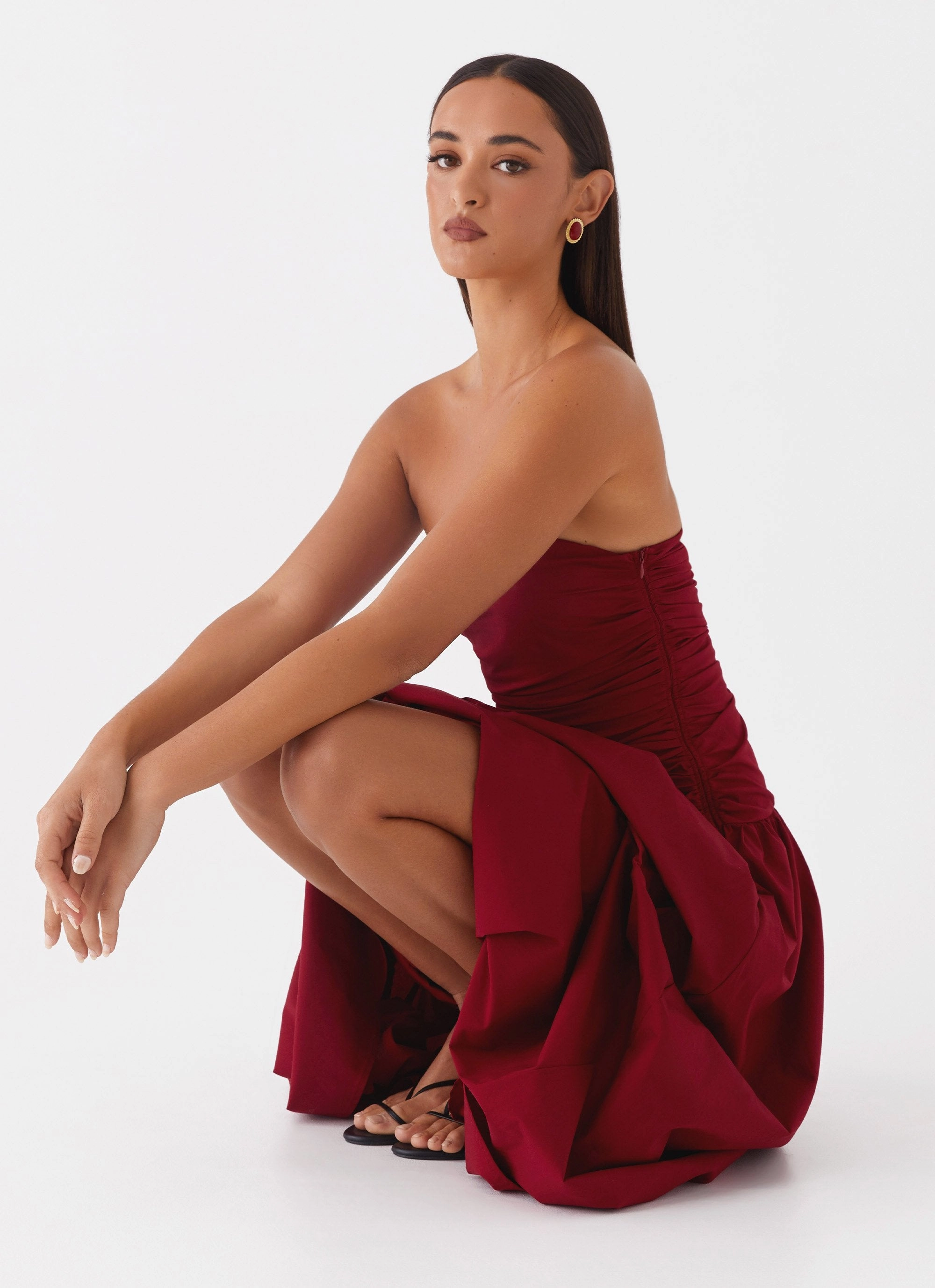 Carmel Maxi Dress - Merlot Texture Style