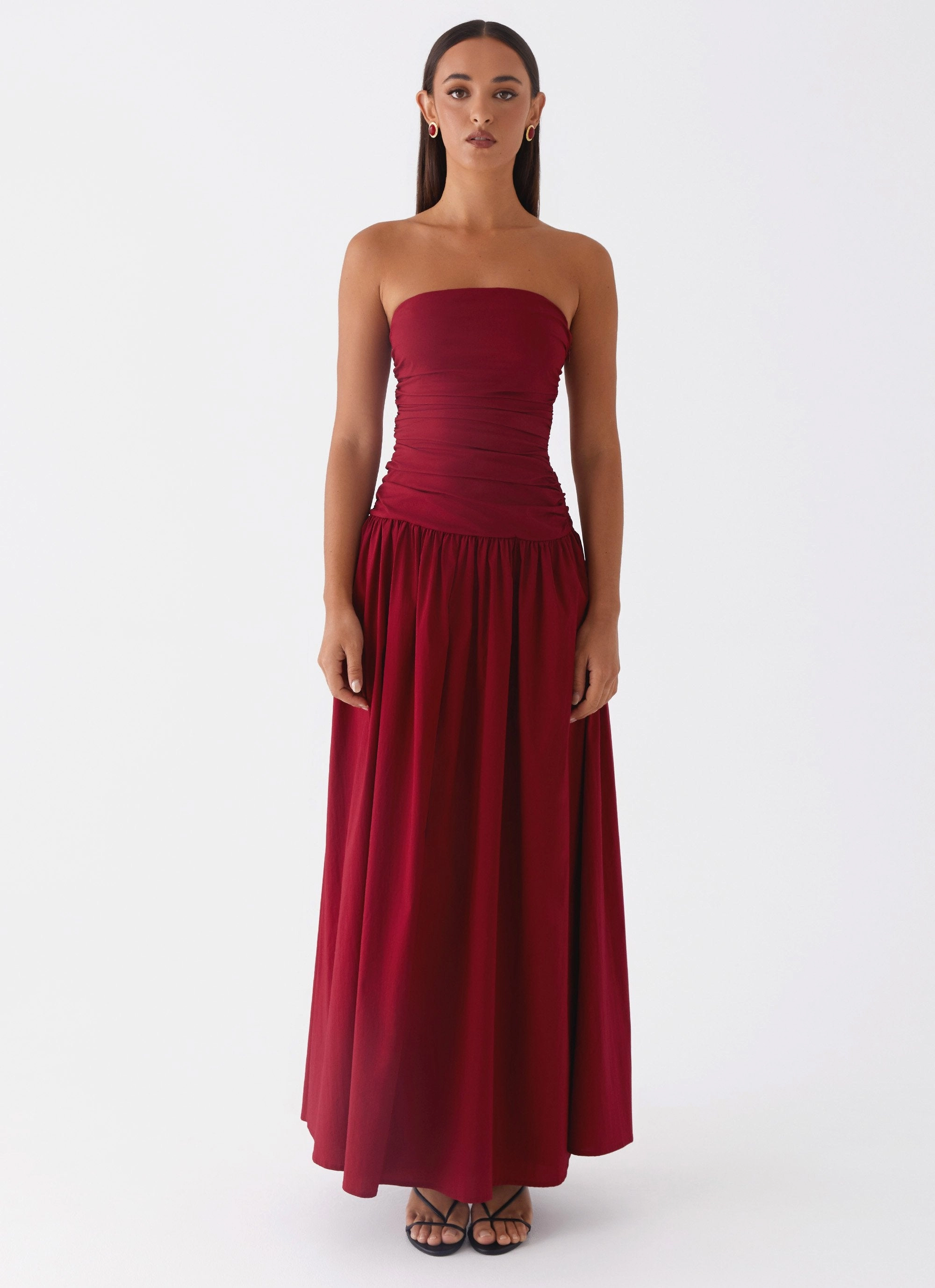 Carmel Maxi Dress - Merlot Minimalist Style Bold Pattern