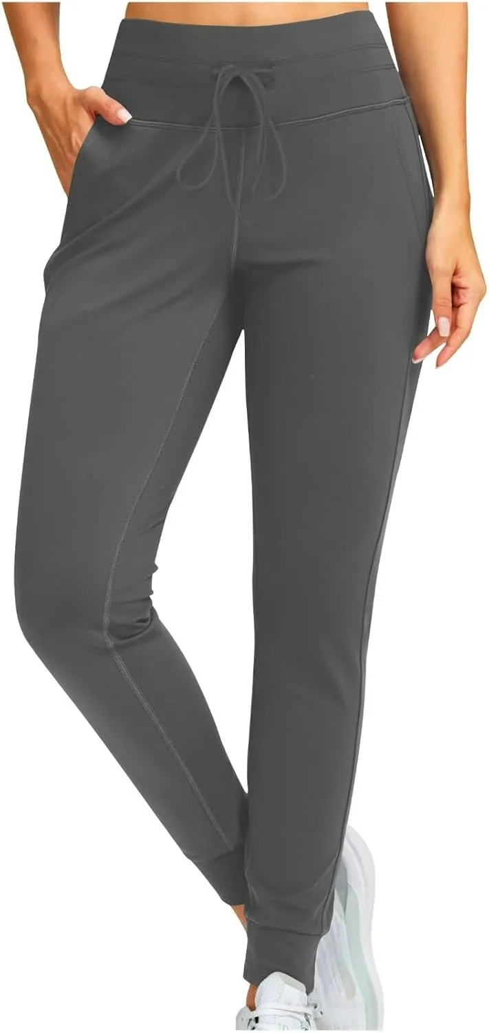 Fleece Lined Joggers Pants for Women High Waisted Water Resistant Thermal Sweatpants Winter Hiking Pants with Pocket