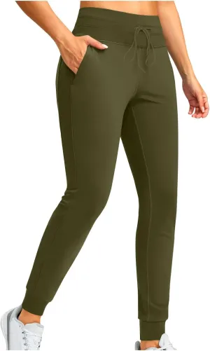 Fleece Lined Joggers Pants for Women High Waisted Water Resistant Thermal Sweatpants Winter Hiking Pants with Pocket