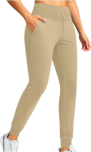 Fleece Lined Joggers Pants for Women High Waisted Water Resistant Thermal Sweatpants Winter Hiking Pants with Pocket