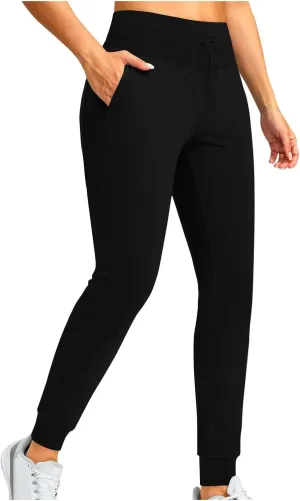 Fleece Lined Joggers Pants for Women High Waisted Water Resistant Thermal Sweatpants Winter Hiking Pants with Pocket