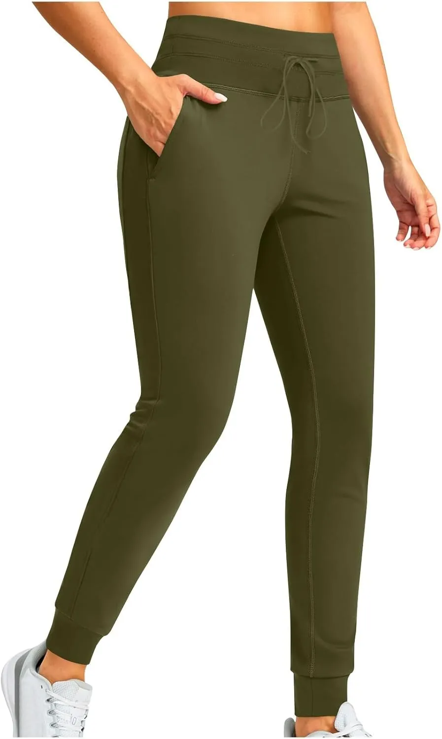 Fleece Lined Joggers Pants for Women High Waisted Water Resistant Thermal Sweatpants Winter Hiking Pants with Pocket